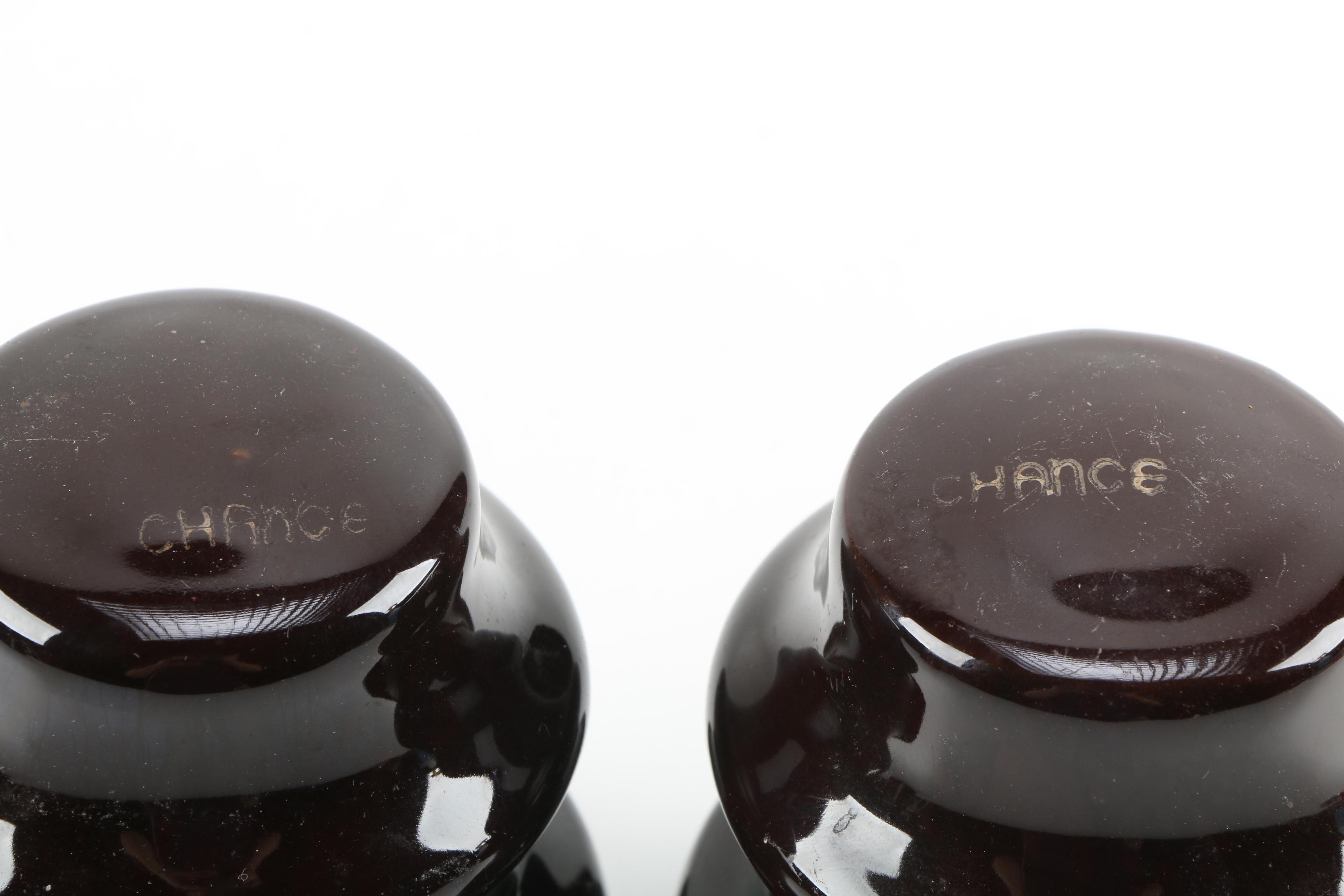 Brown Ceramic Vases, Ink Bottle, and Insulators