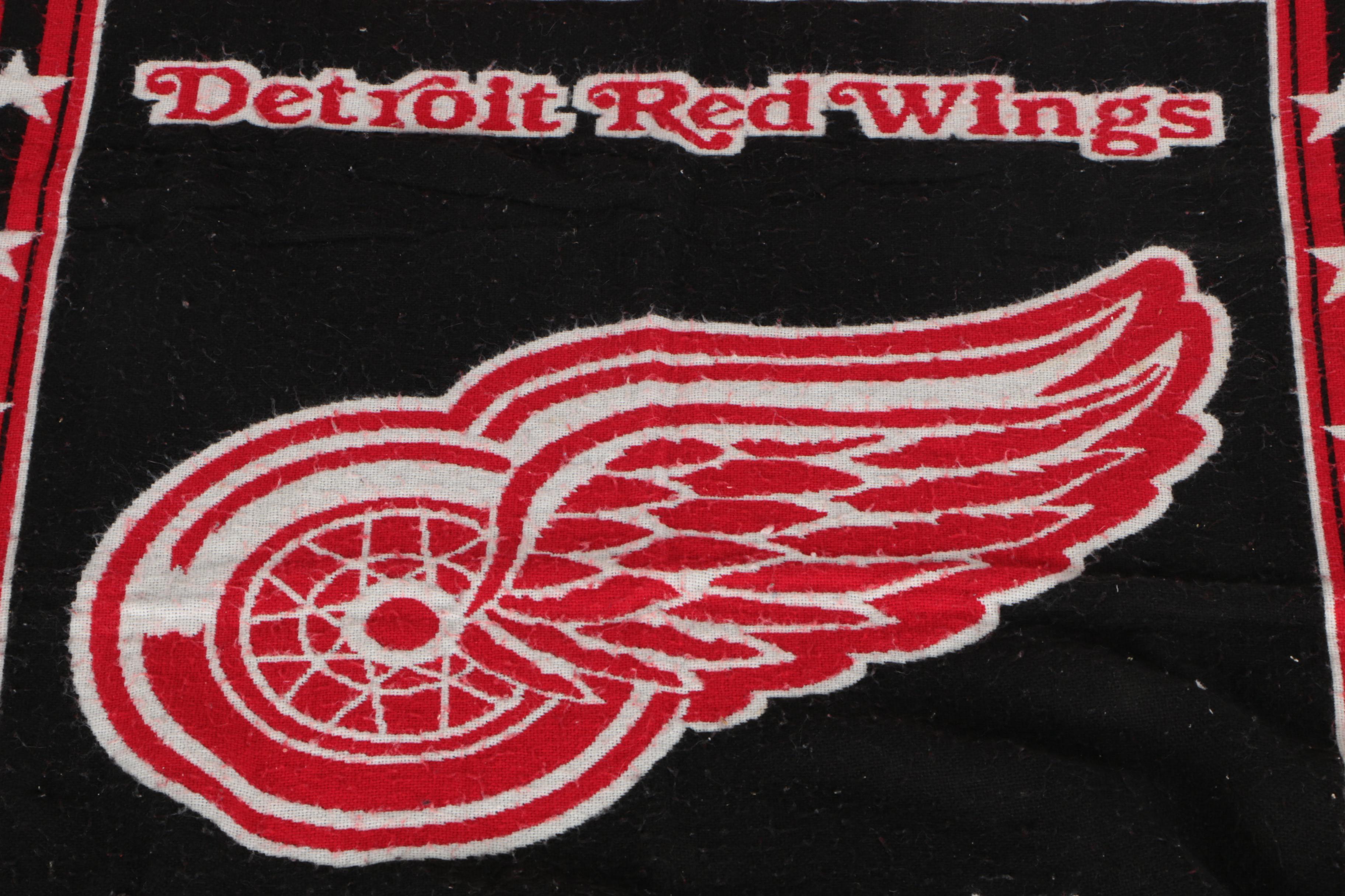 Collection of Detroit Red Wings Blanket and Pillows