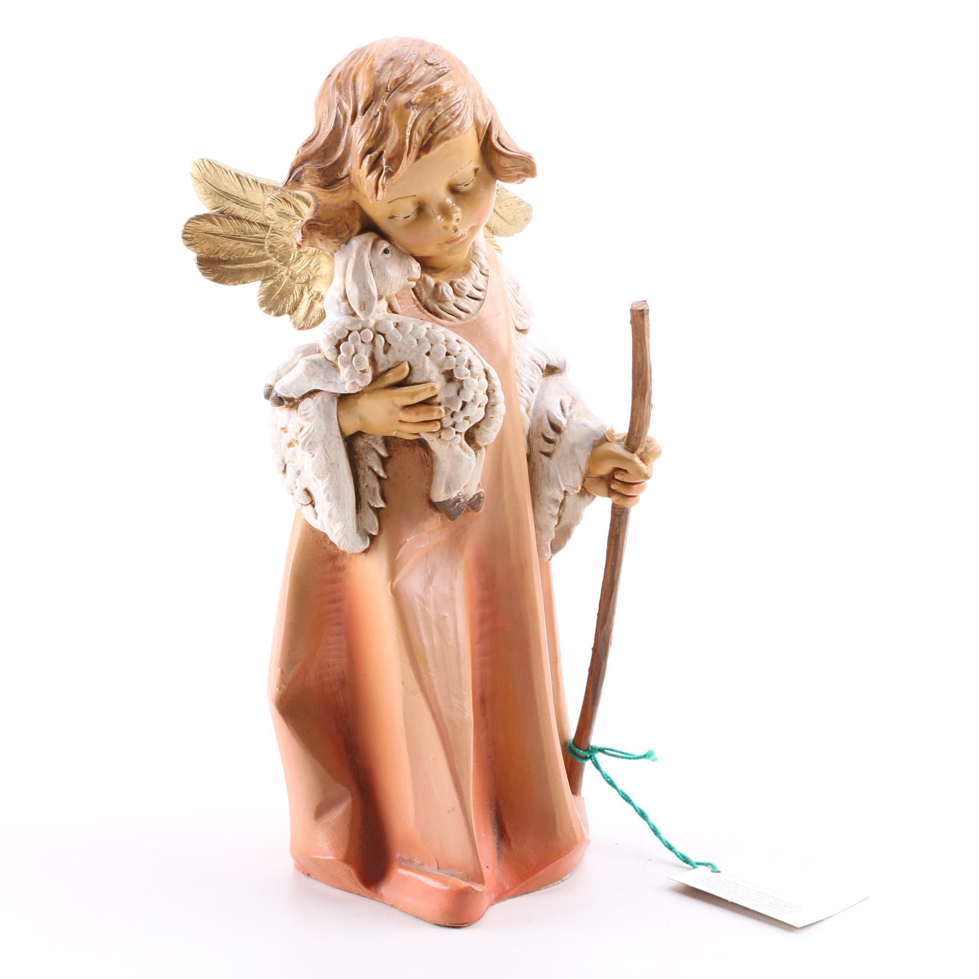 Fontanini by Roman Vintage Figurine of Angel and Lamb