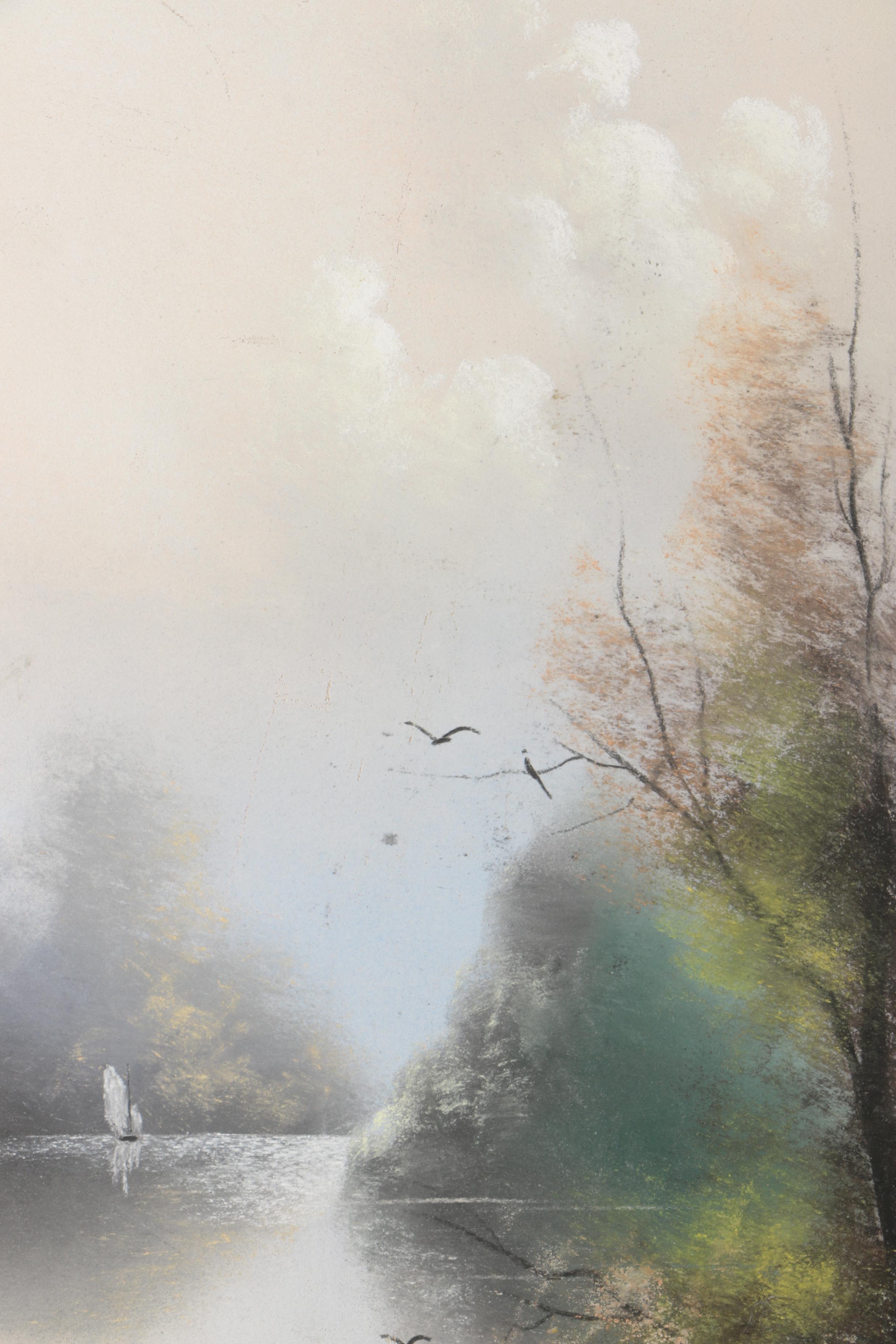 Nichols Pastel on Paper of a Lake