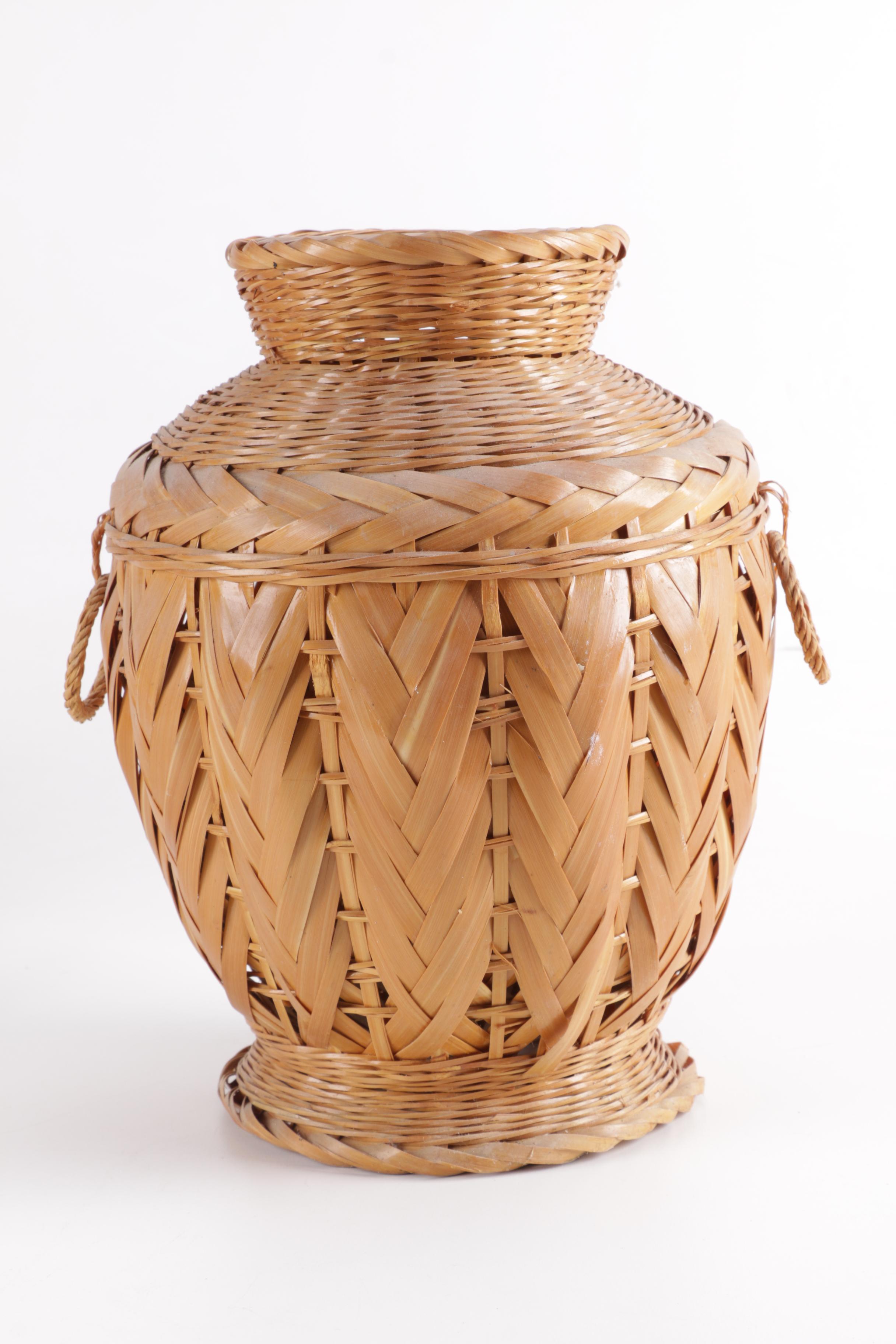 Rattan Woven Urn Baskets