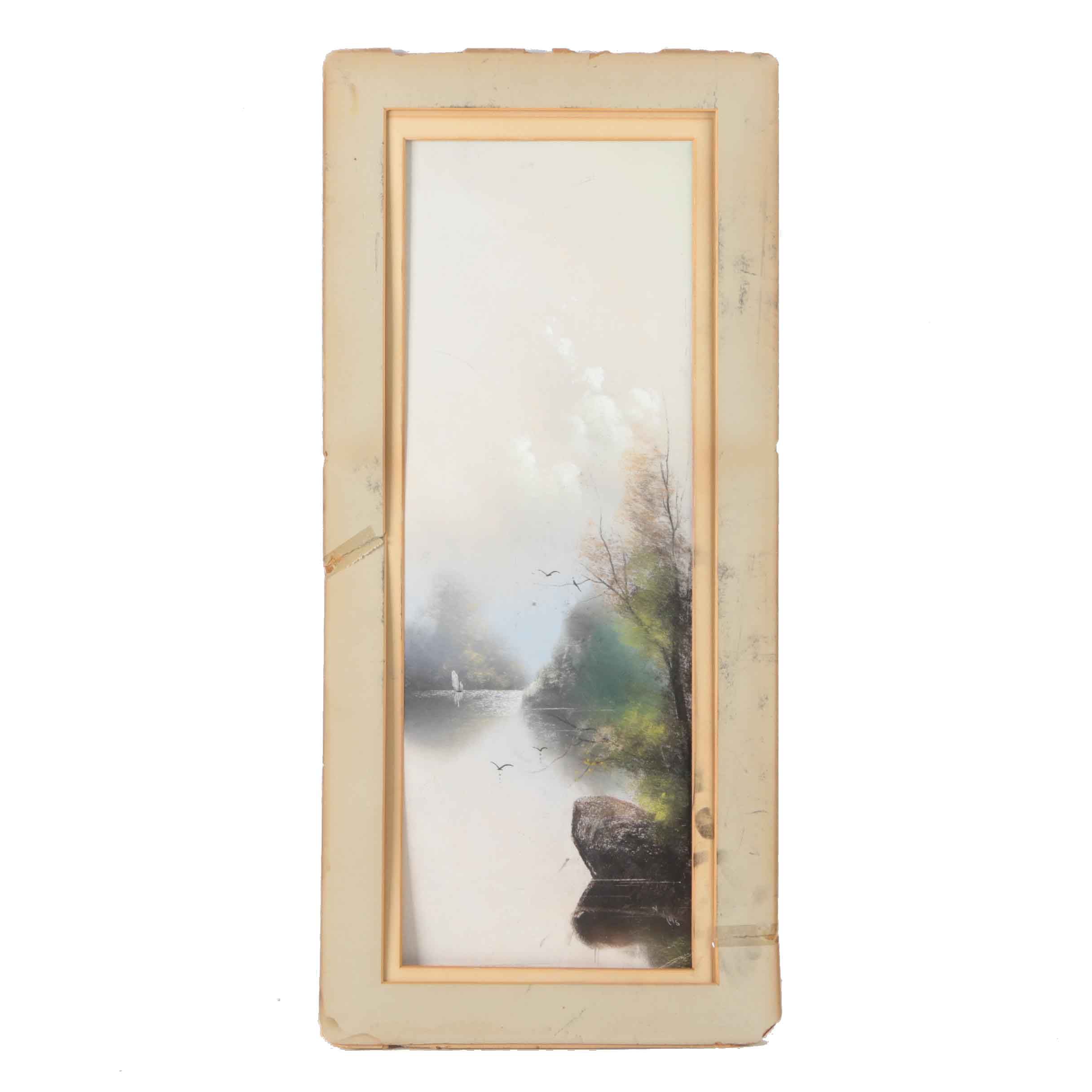 Nichols Pastel on Paper of a Lake