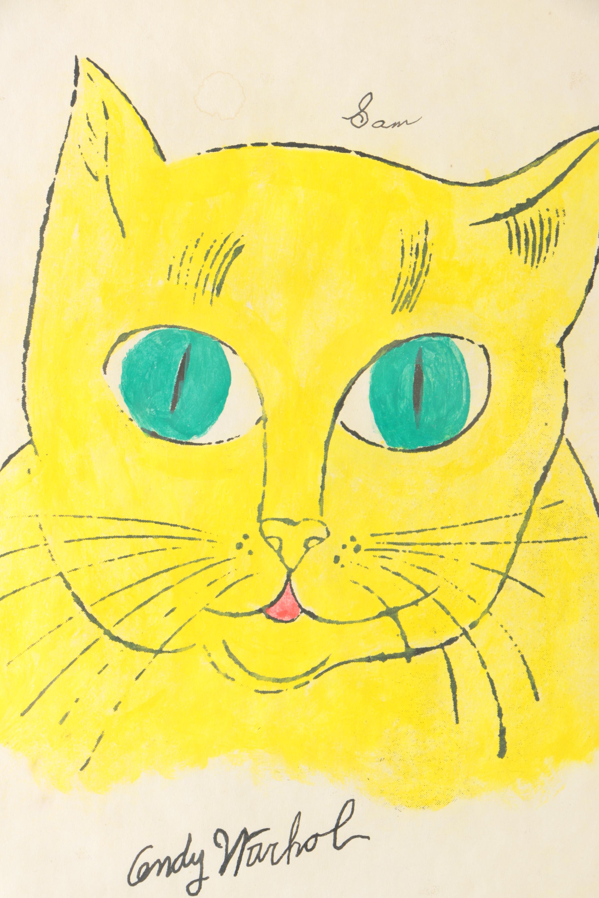 Hand-Colored Offset Lithograph After Andy Warhol "Sam"