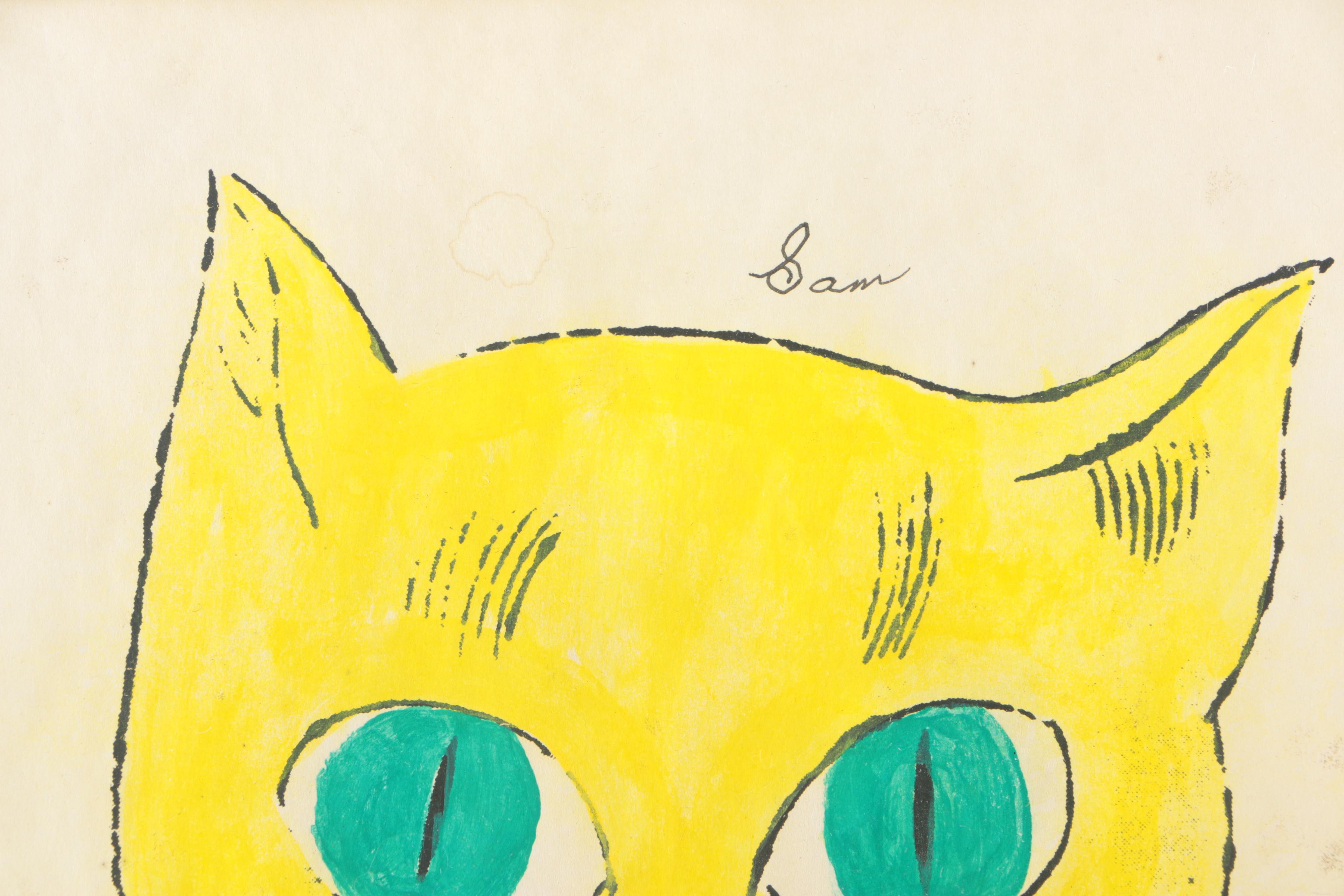 Hand-Colored Offset Lithograph After Andy Warhol "Sam"