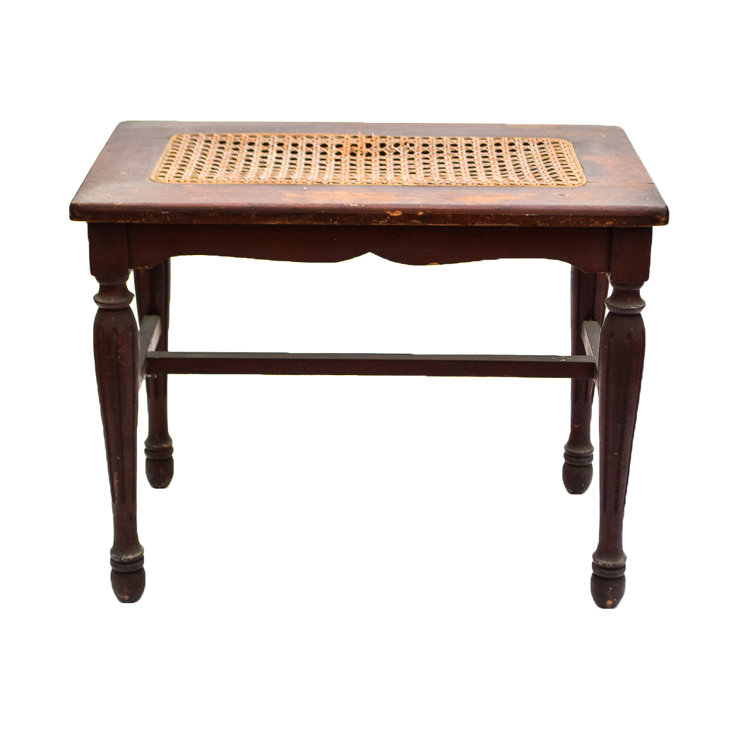 Vintage Cane Seat Bench