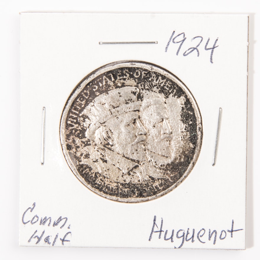 1924 Huguenot-Walloon Commemorative Silver Half Dollar