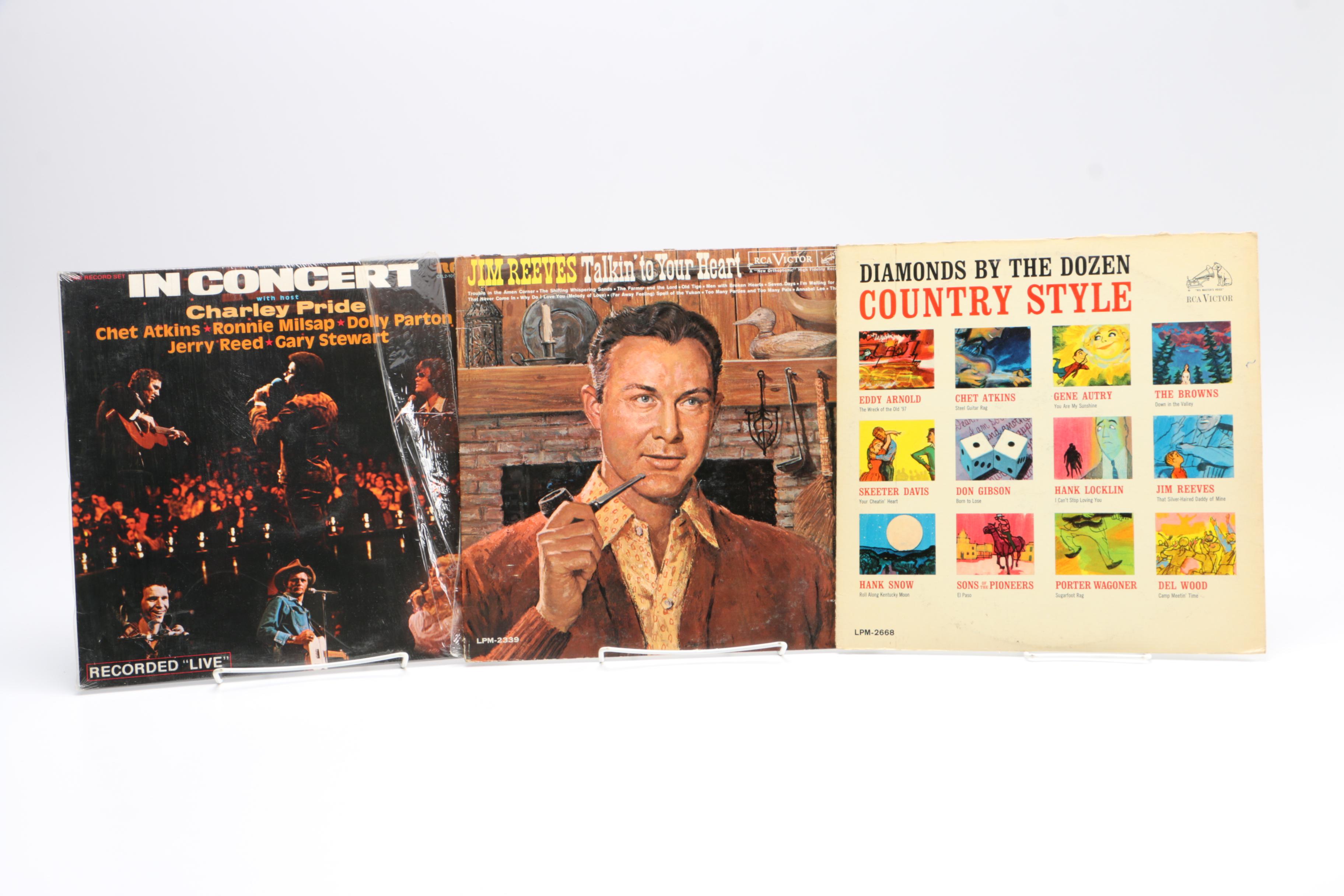 Assortment of 1960s-80s Country Music LPs