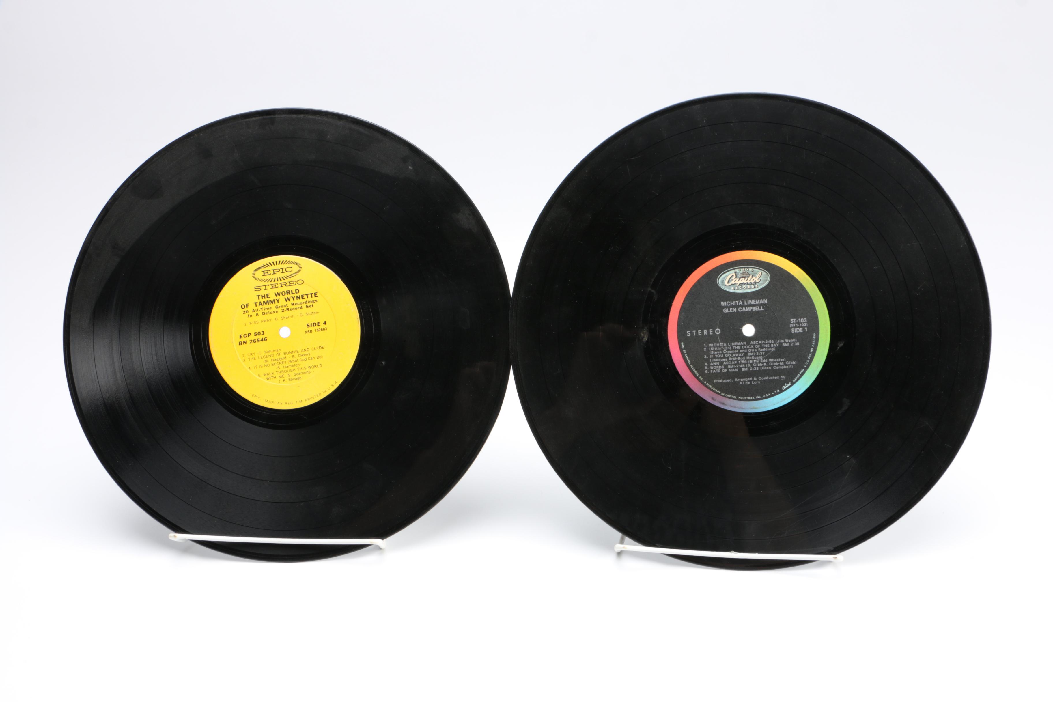 Assortment of 1960s-80s Country Music LPs