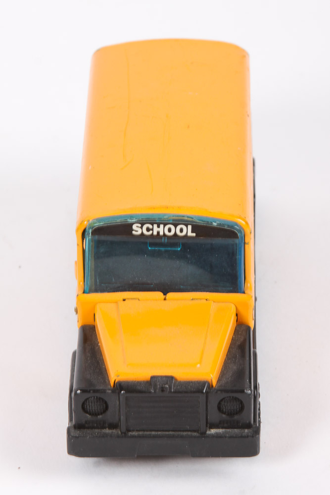 Pair of Vintage Japanese School Bus Toys