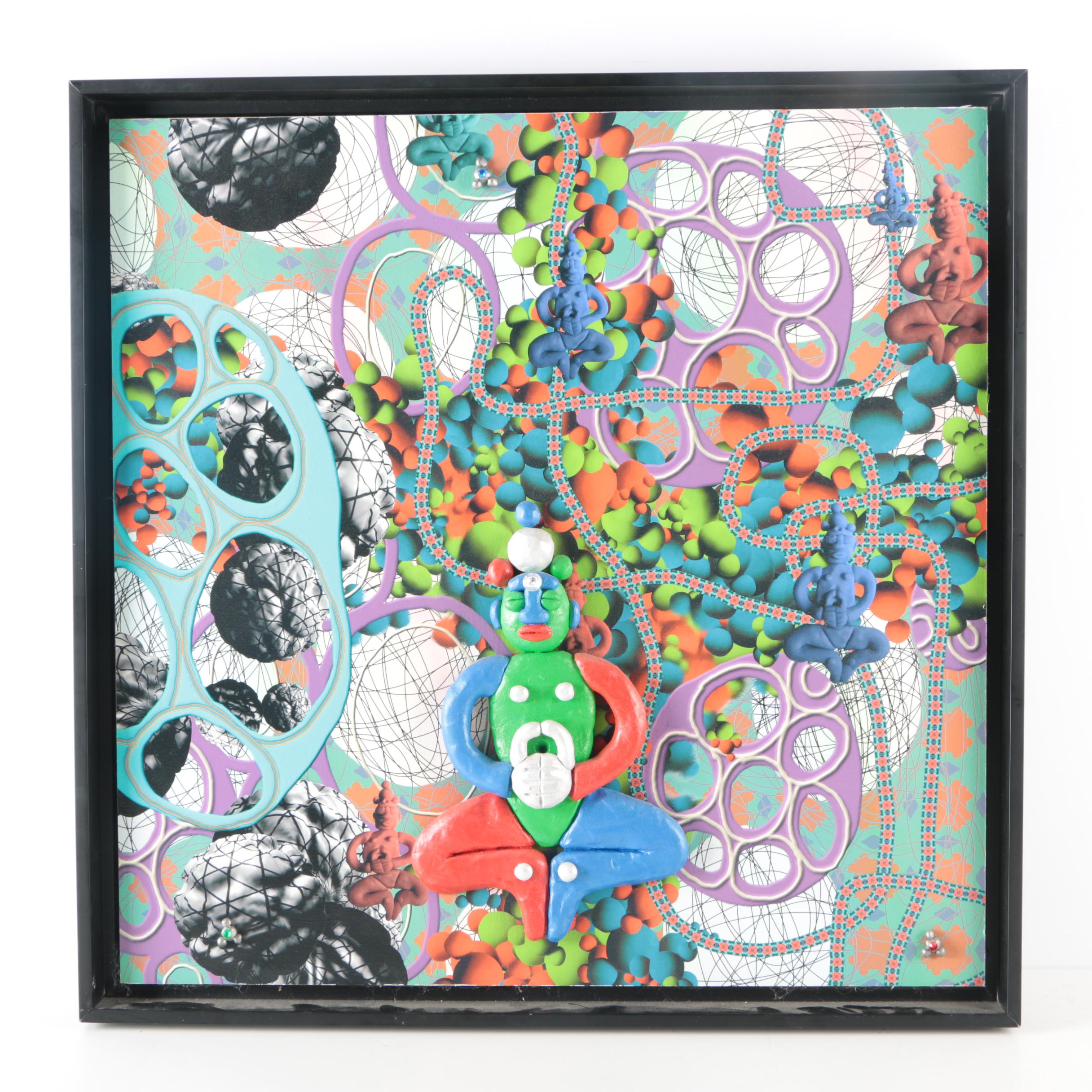 Carl Van Brunt Mixed Media on Board "What's Up?"