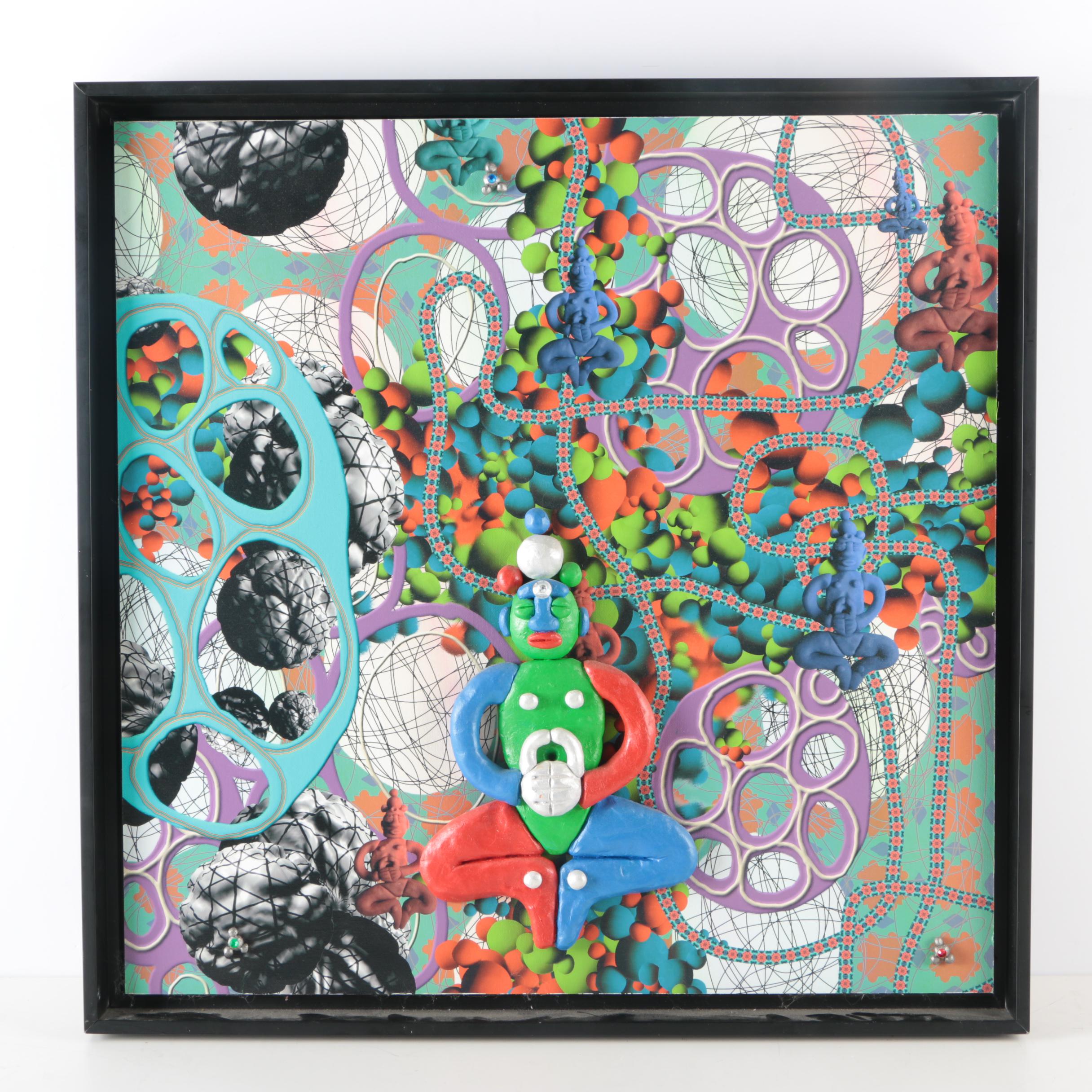 Carl Van Brunt Mixed Media on Board "What's Up?"