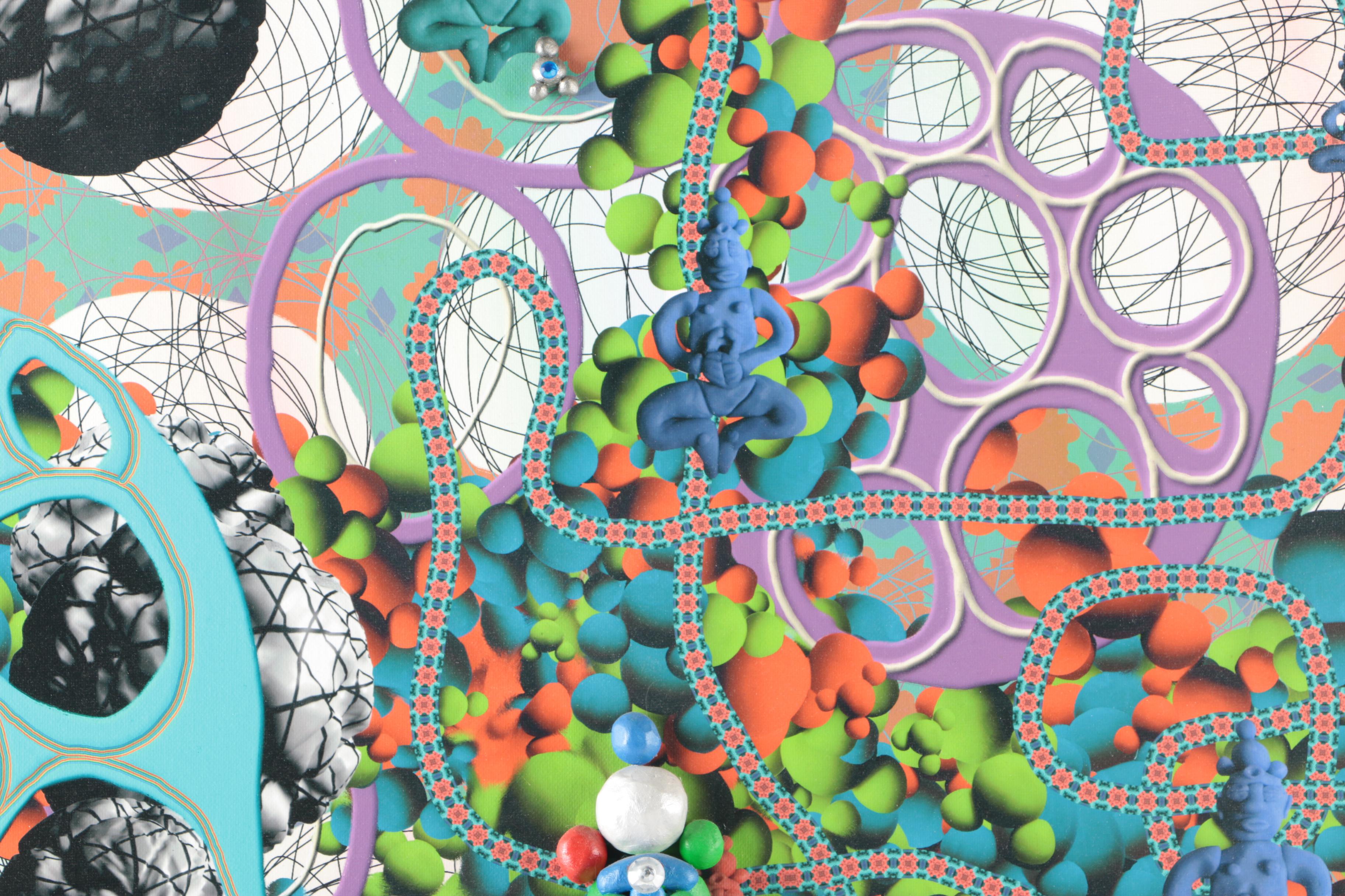 Carl Van Brunt Mixed Media on Board "What's Up?"