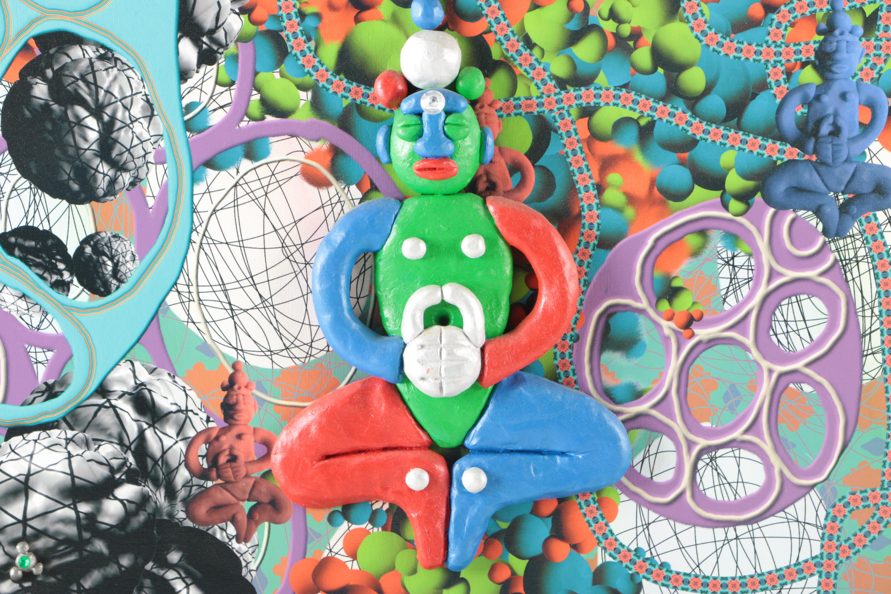 Carl Van Brunt Mixed Media on Board "What's Up?"