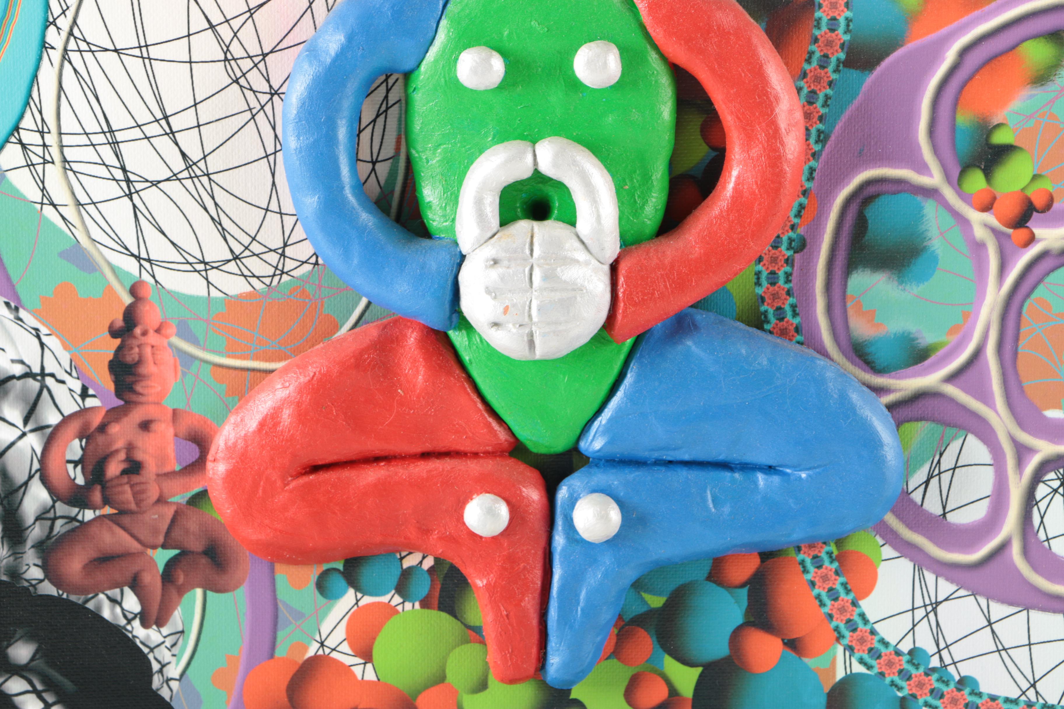 Carl Van Brunt Mixed Media on Board "What's Up?"