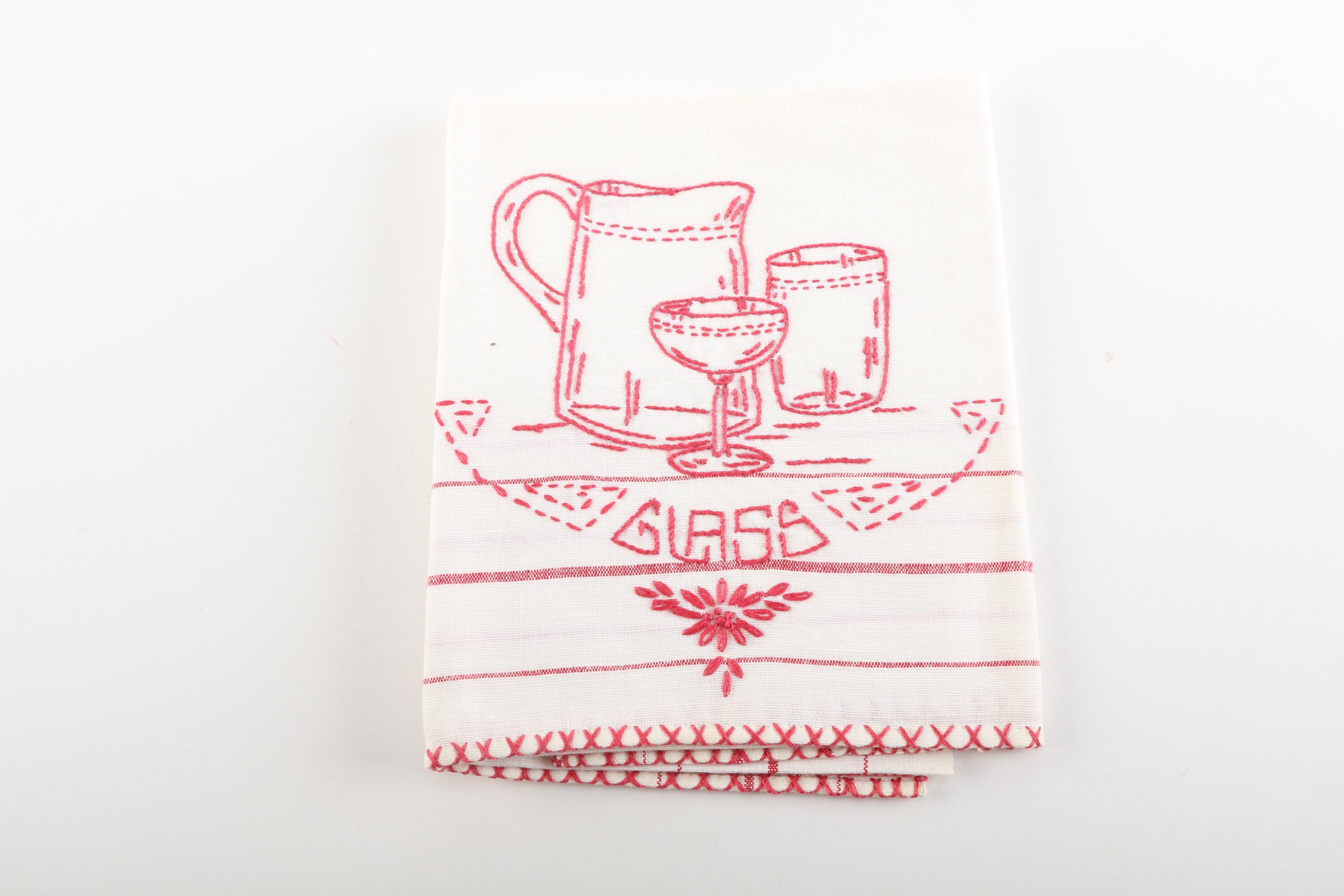 Hand Embroidered Linen Hand Towels