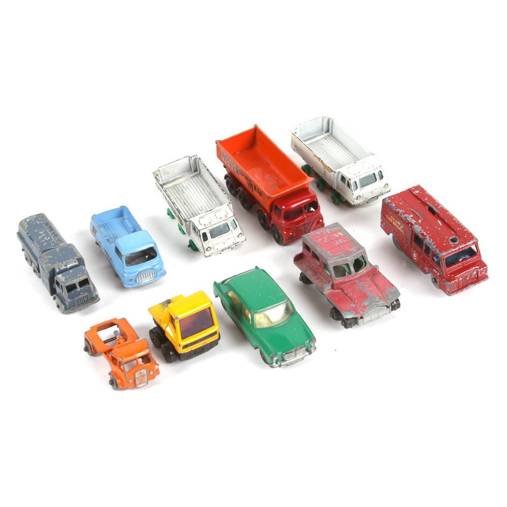 Collection of Ten Vintage Lesney "Matchbox" Cars