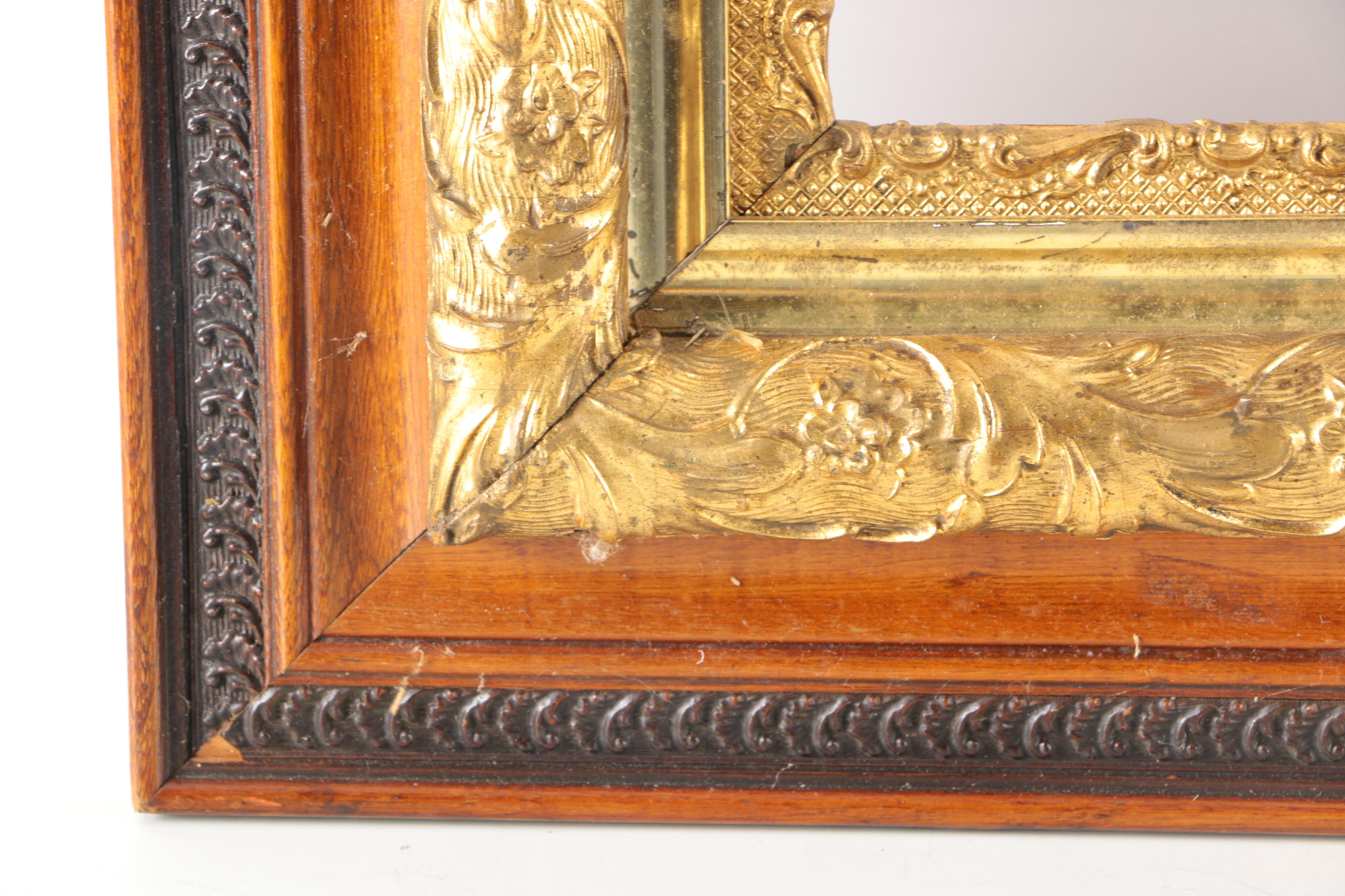 Carved Wooden Frames With Gold Tone Foliate Detailing
