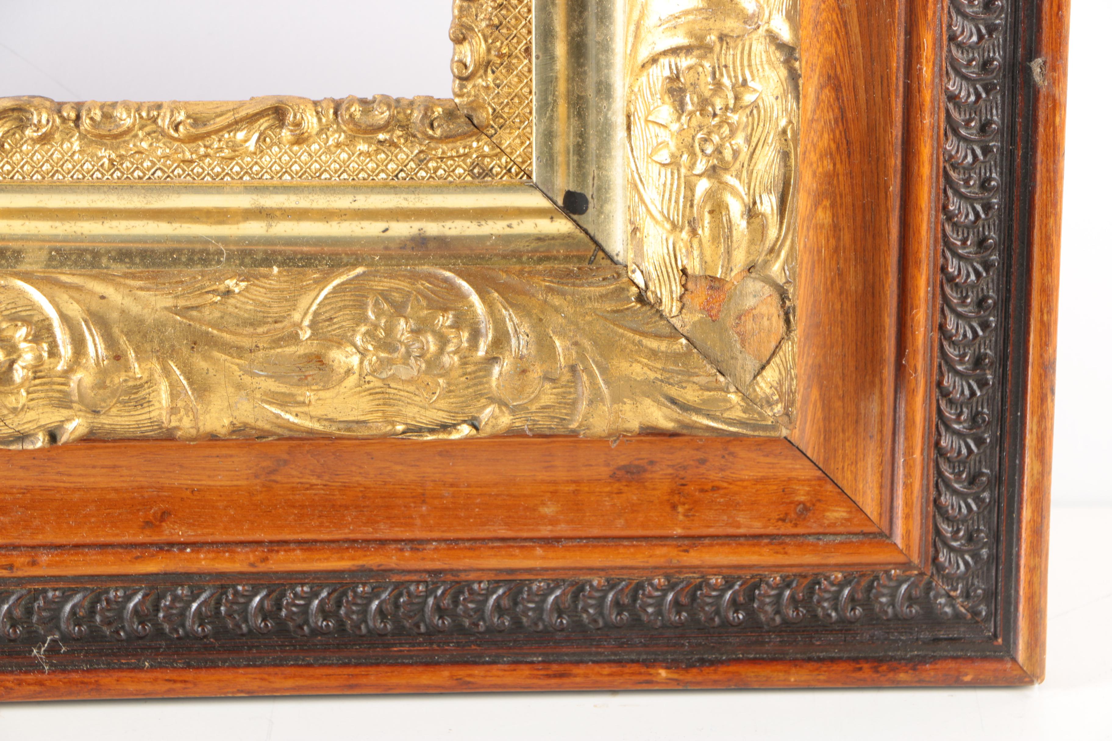 Carved Wooden Frames With Gold Tone Foliate Detailing