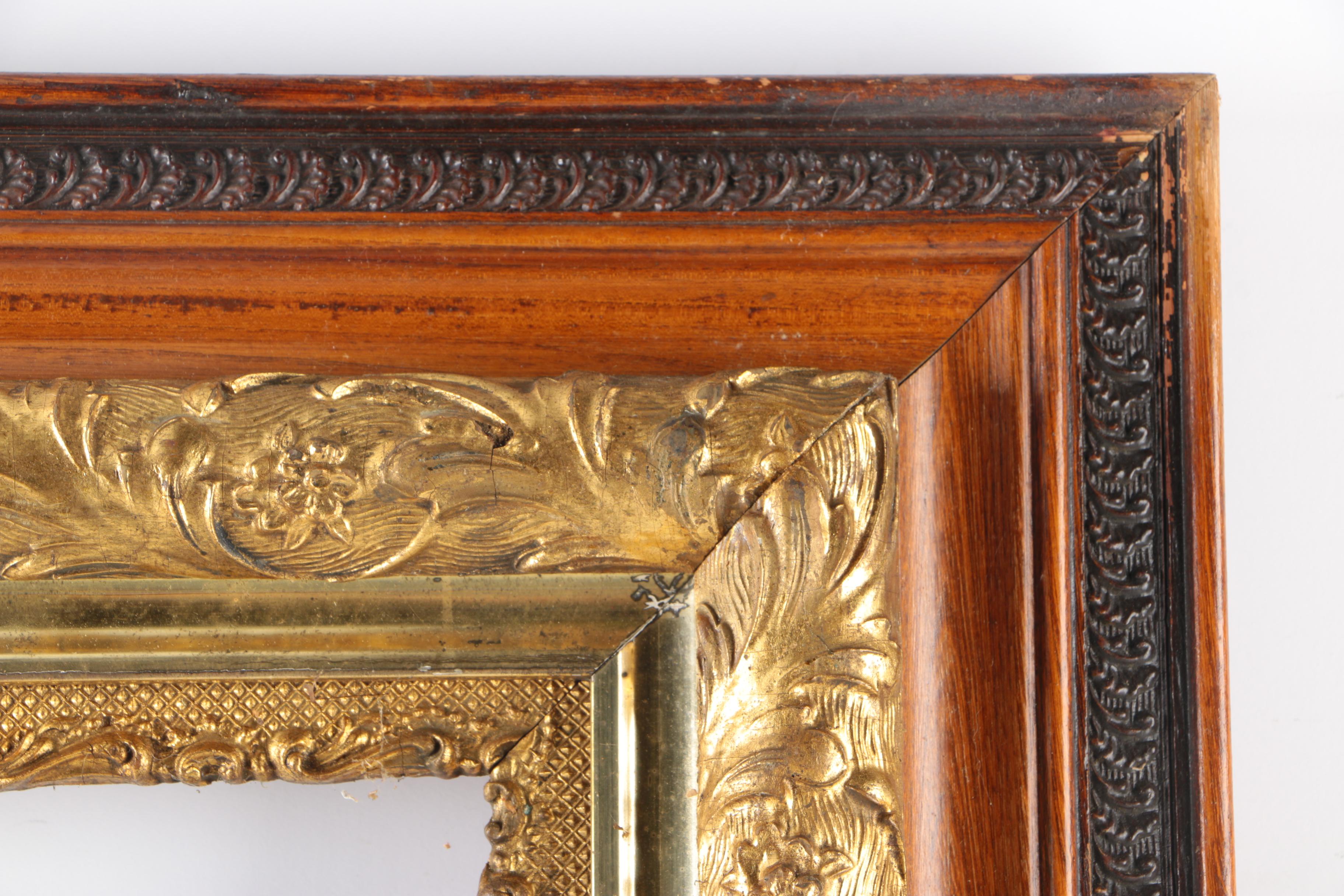 Carved Wooden Frames With Gold Tone Foliate Detailing