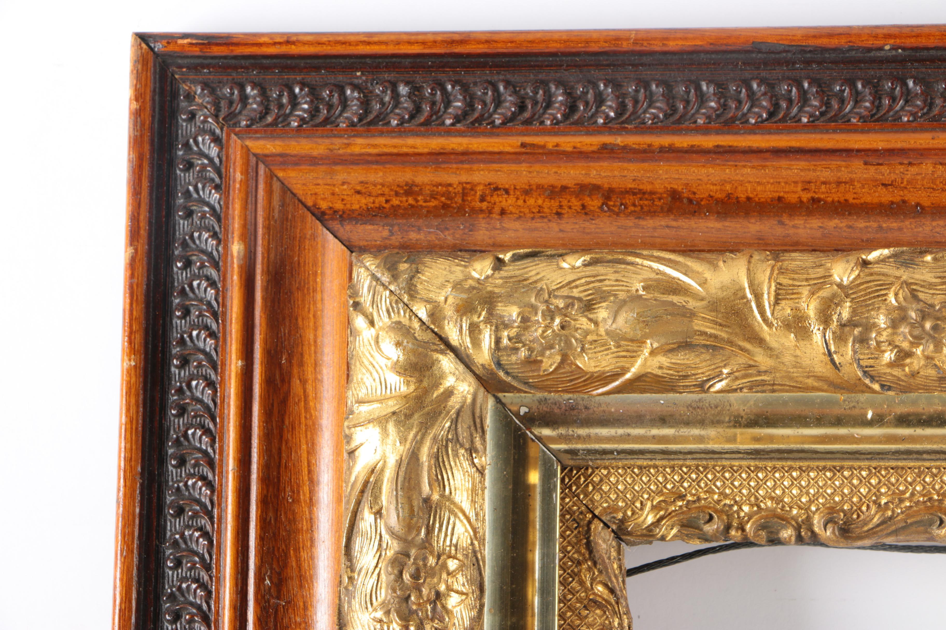 Carved Wooden Frames With Gold Tone Foliate Detailing