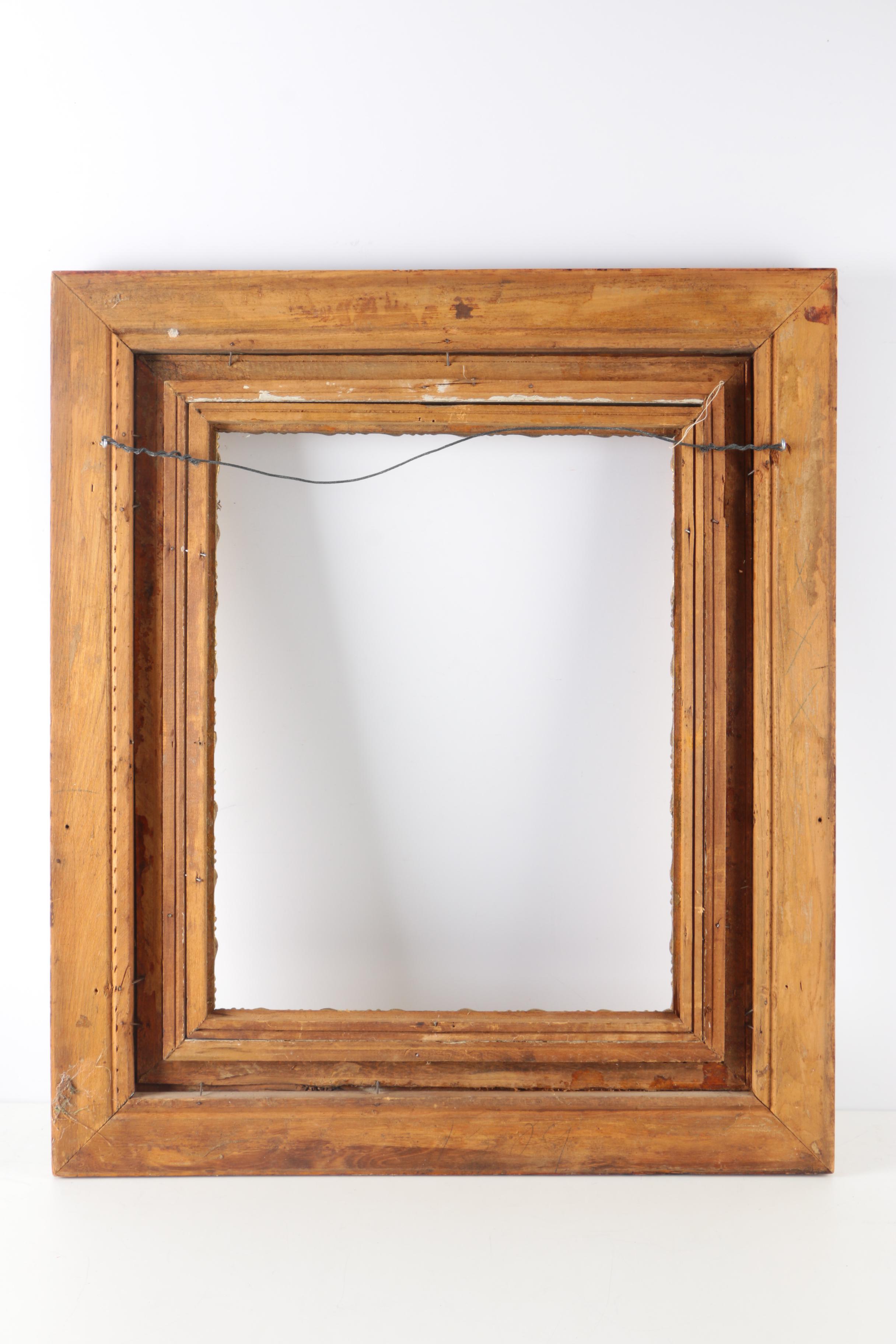 Carved Wooden Frames With Gold Tone Foliate Detailing