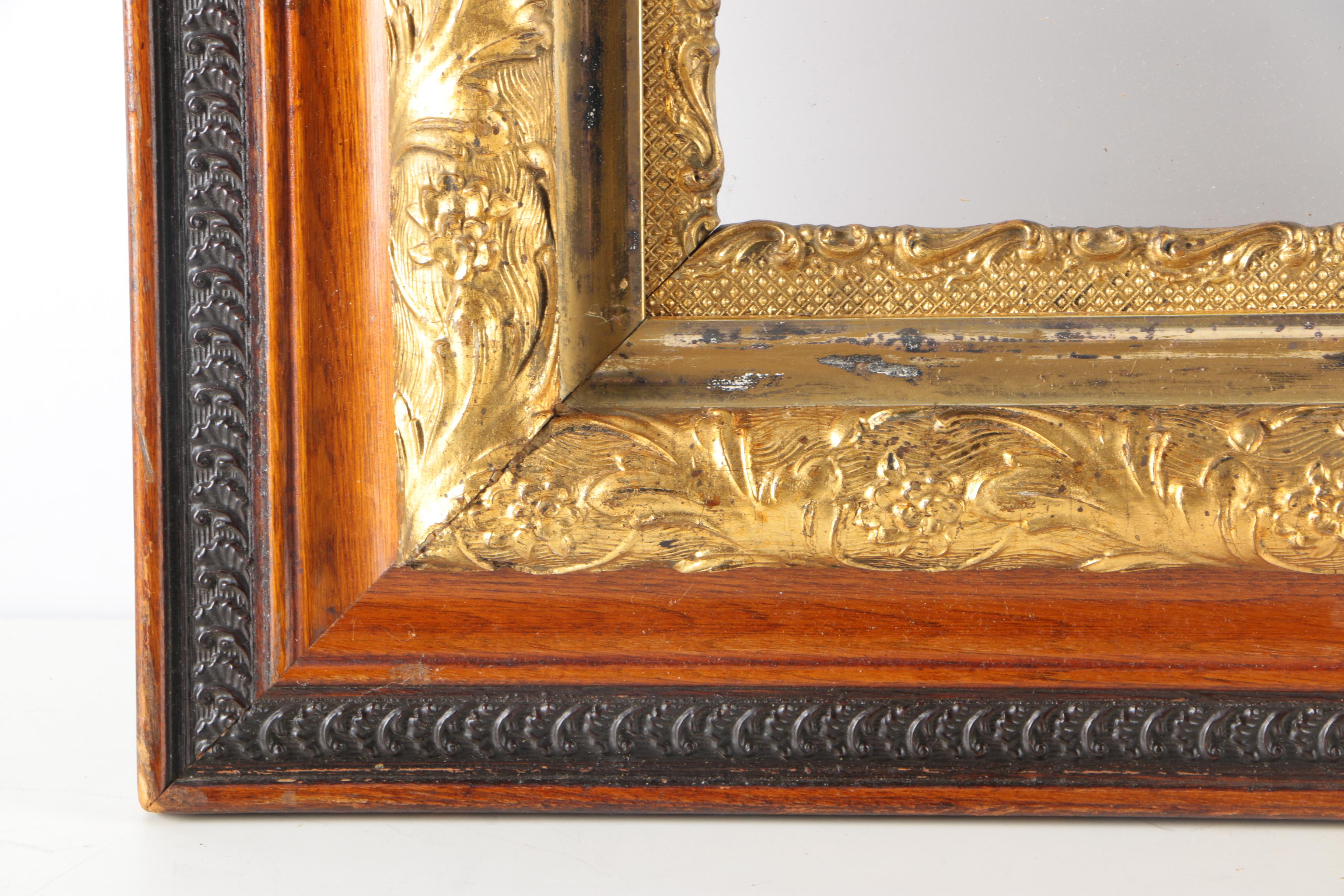 Carved Wooden Frames With Gold Tone Foliate Detailing