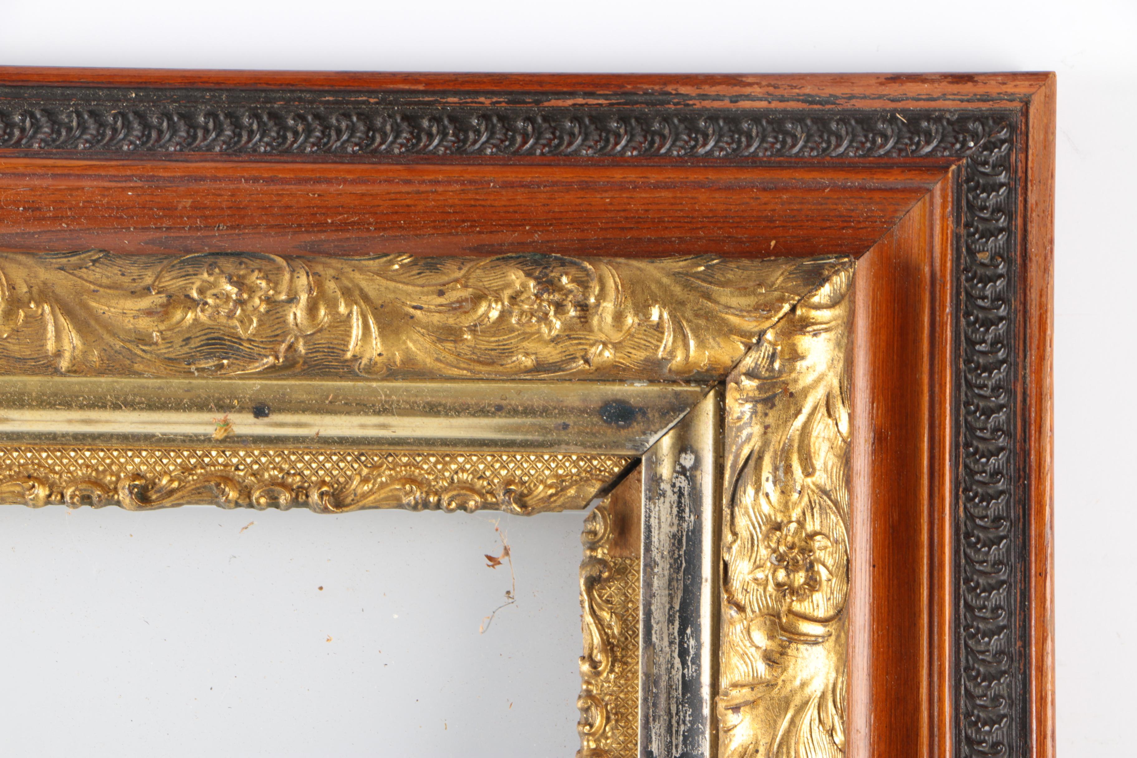 Carved Wooden Frames With Gold Tone Foliate Detailing