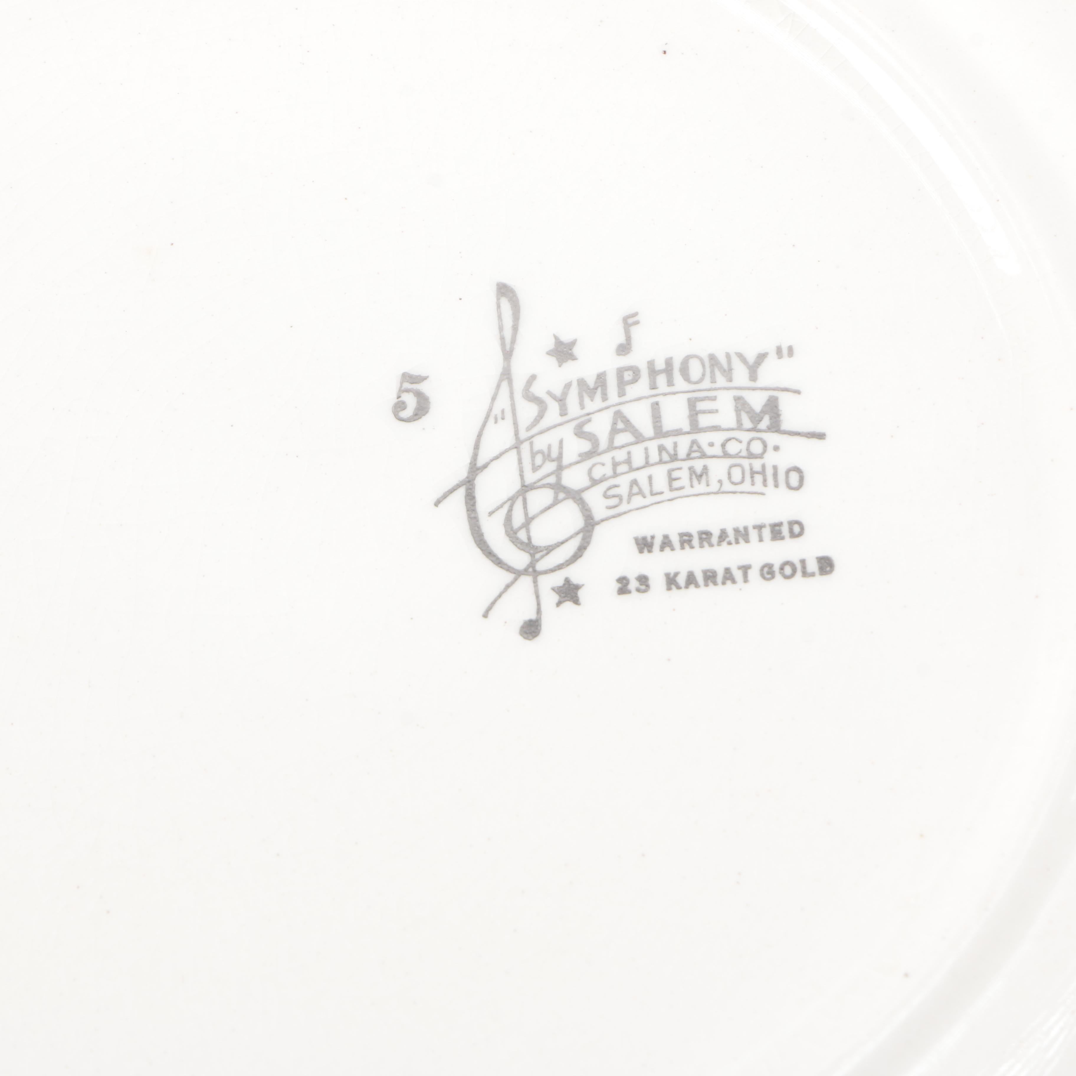 Mid Century 23K Gold Trimmed Salem "Symphony" China Plates