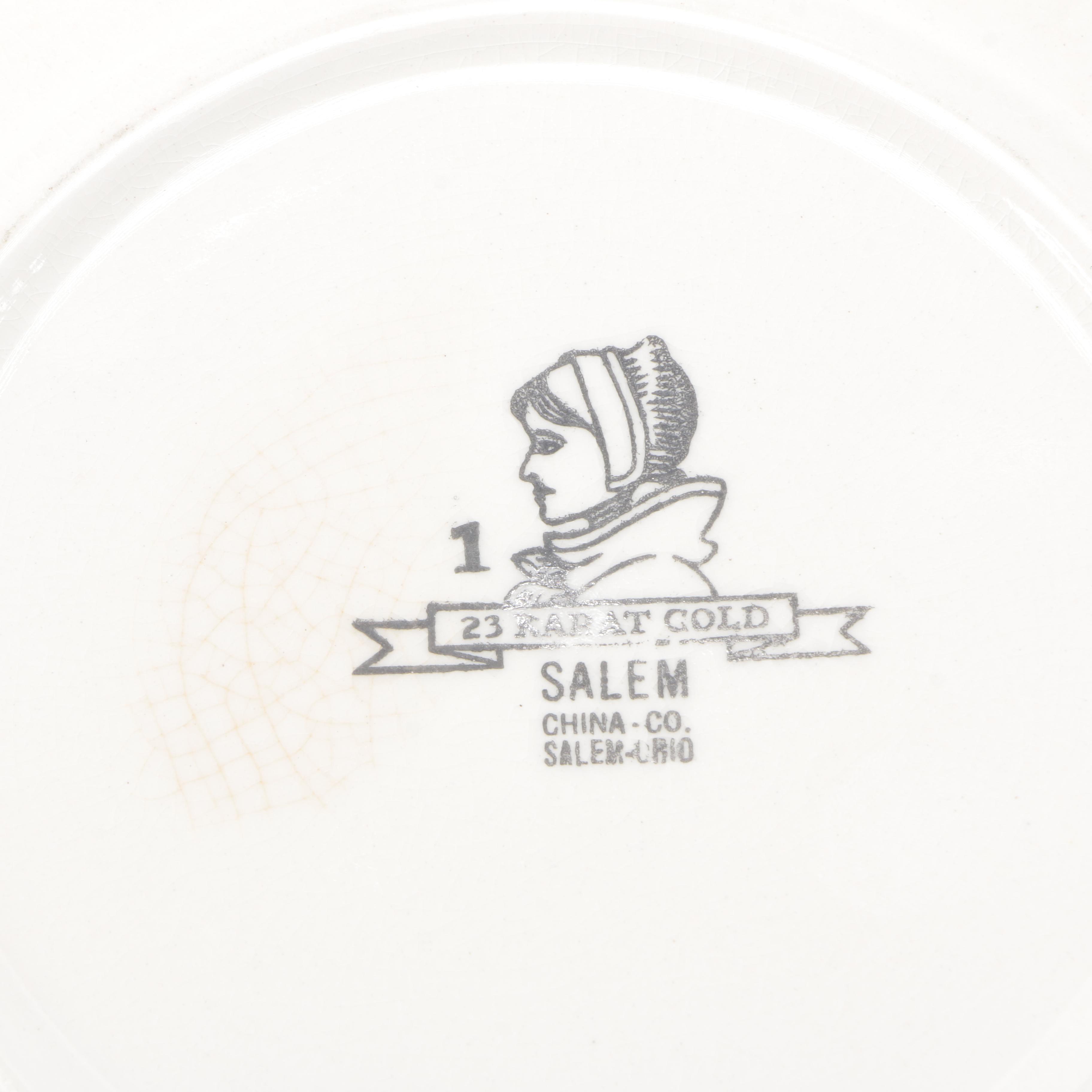 Mid Century 23K Gold Trimmed Salem "Symphony" China Plates