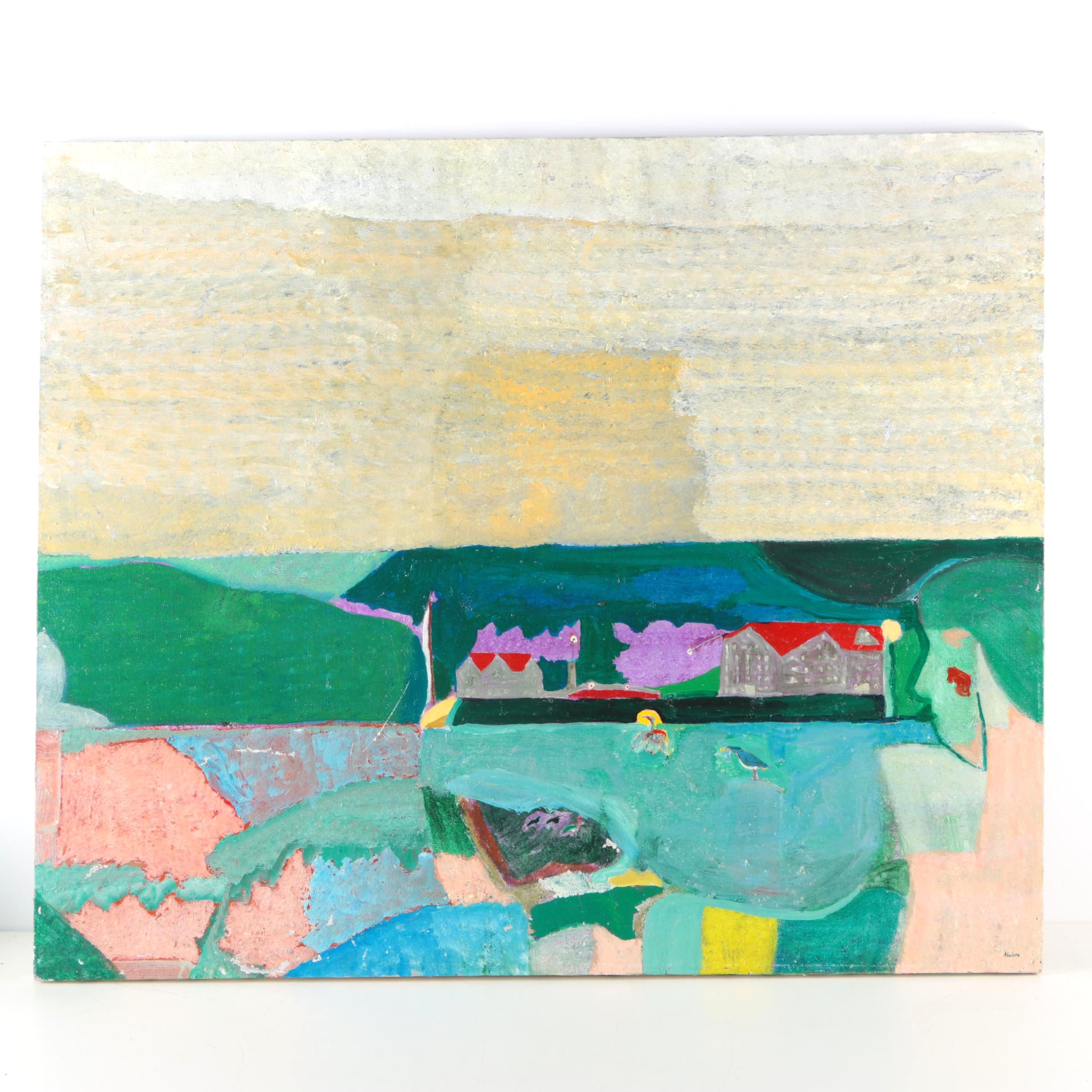 Joan Abelove Oil Painting on Canvas "Poem"