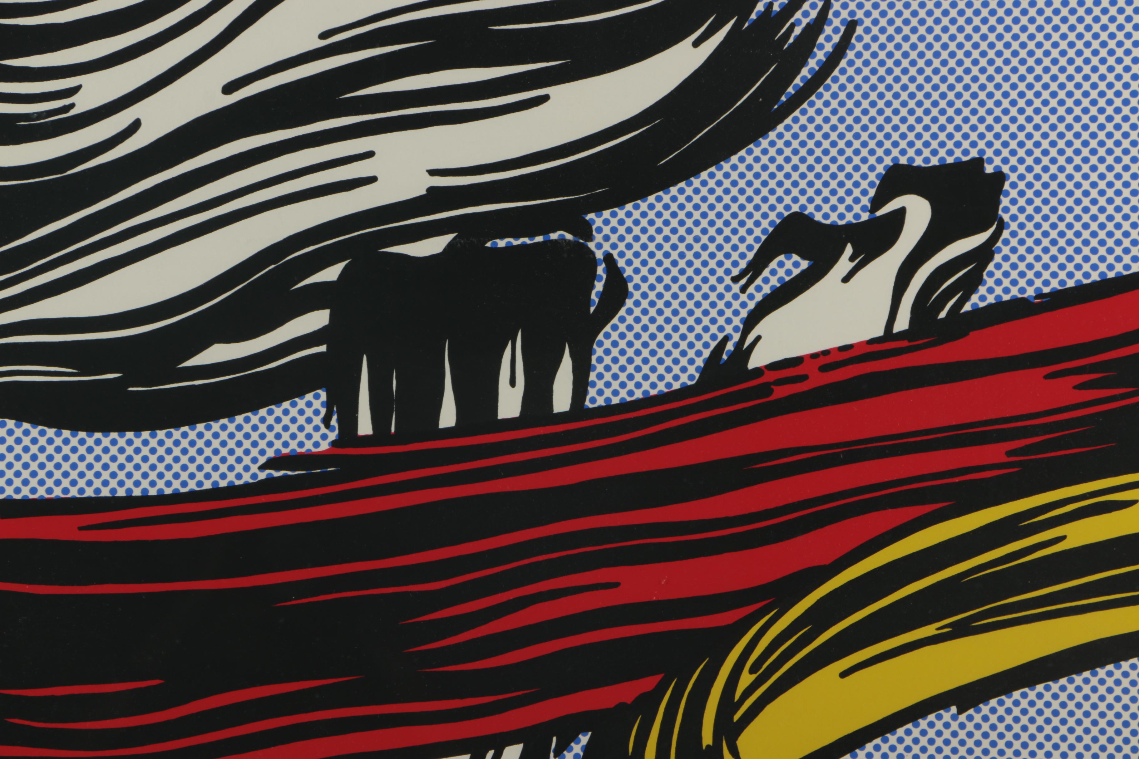 Serigraph of 1967 Exhibition Poster Featuring Roy Lichtenstein's "Brushstrokes"