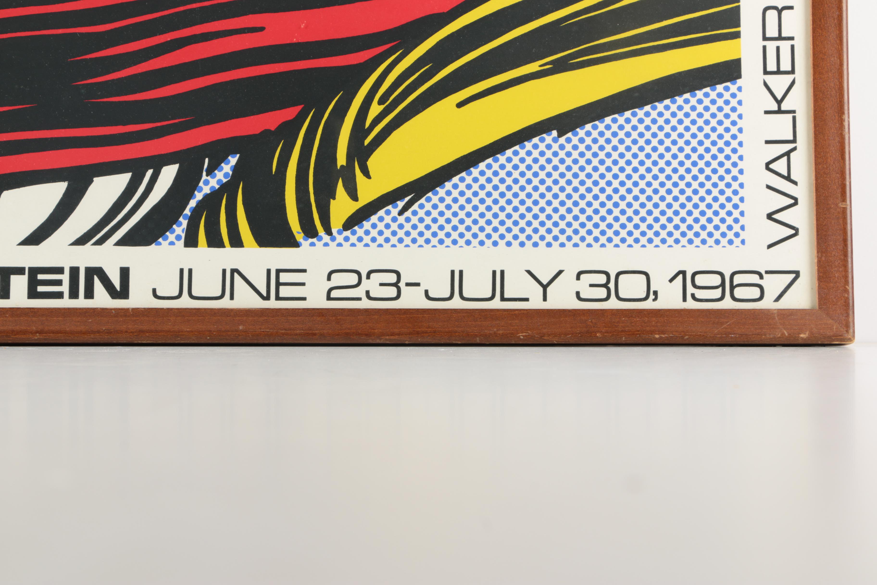 Serigraph of 1967 Exhibition Poster Featuring Roy Lichtenstein's "Brushstrokes"