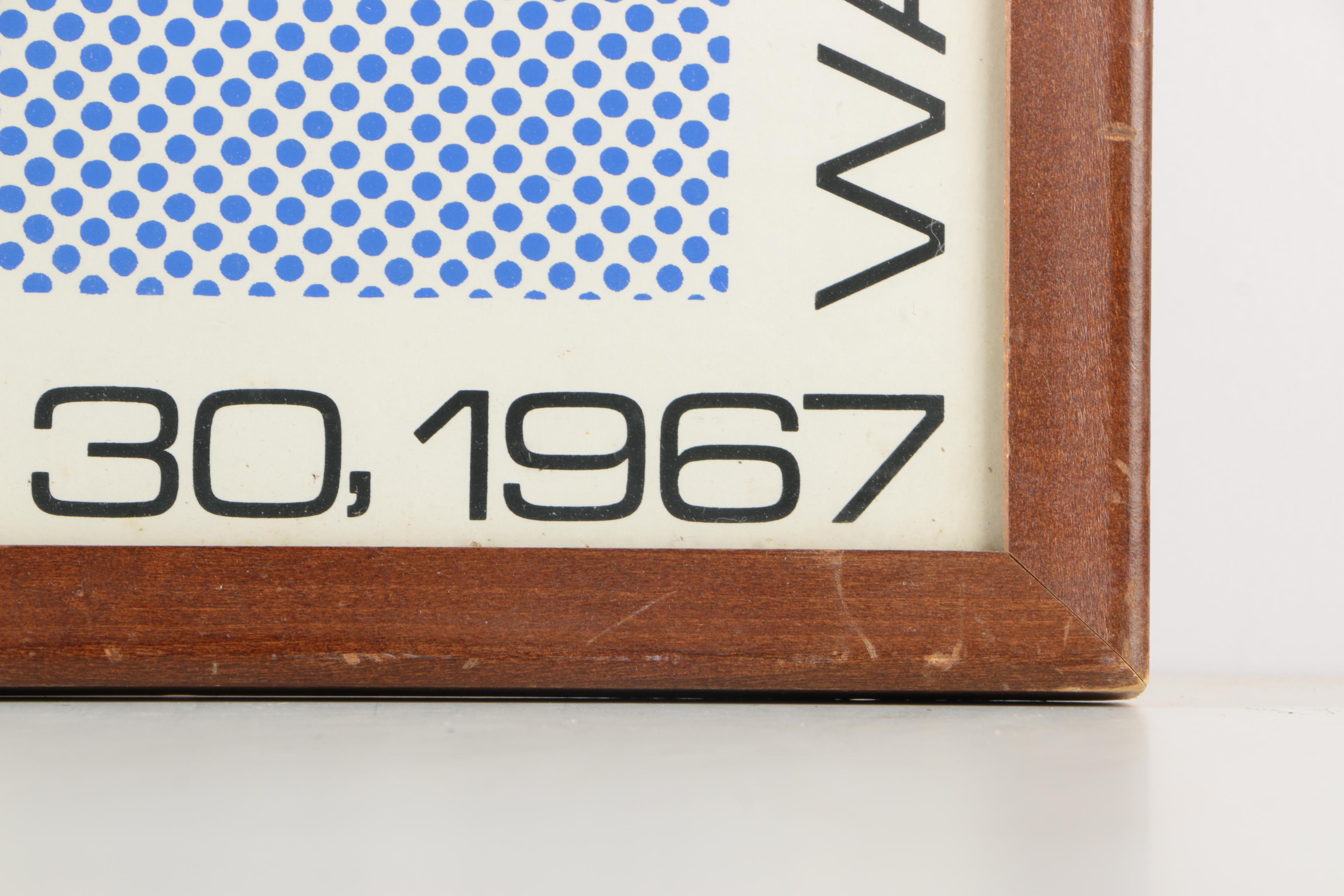 Serigraph of 1967 Exhibition Poster Featuring Roy Lichtenstein's "Brushstrokes"