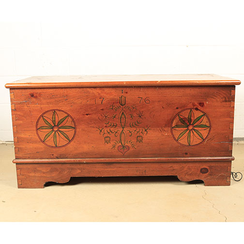 Folk Style Painted Wood Magnavox Stereo Chest