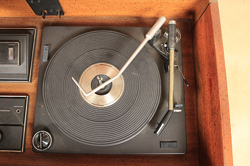Folk Style Painted Wood Magnavox Stereo Chest