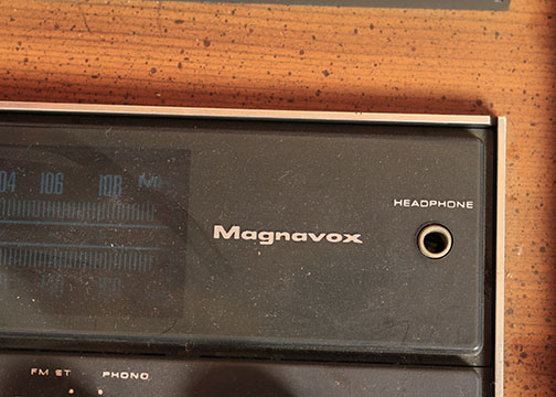 Folk Style Painted Wood Magnavox Stereo Chest