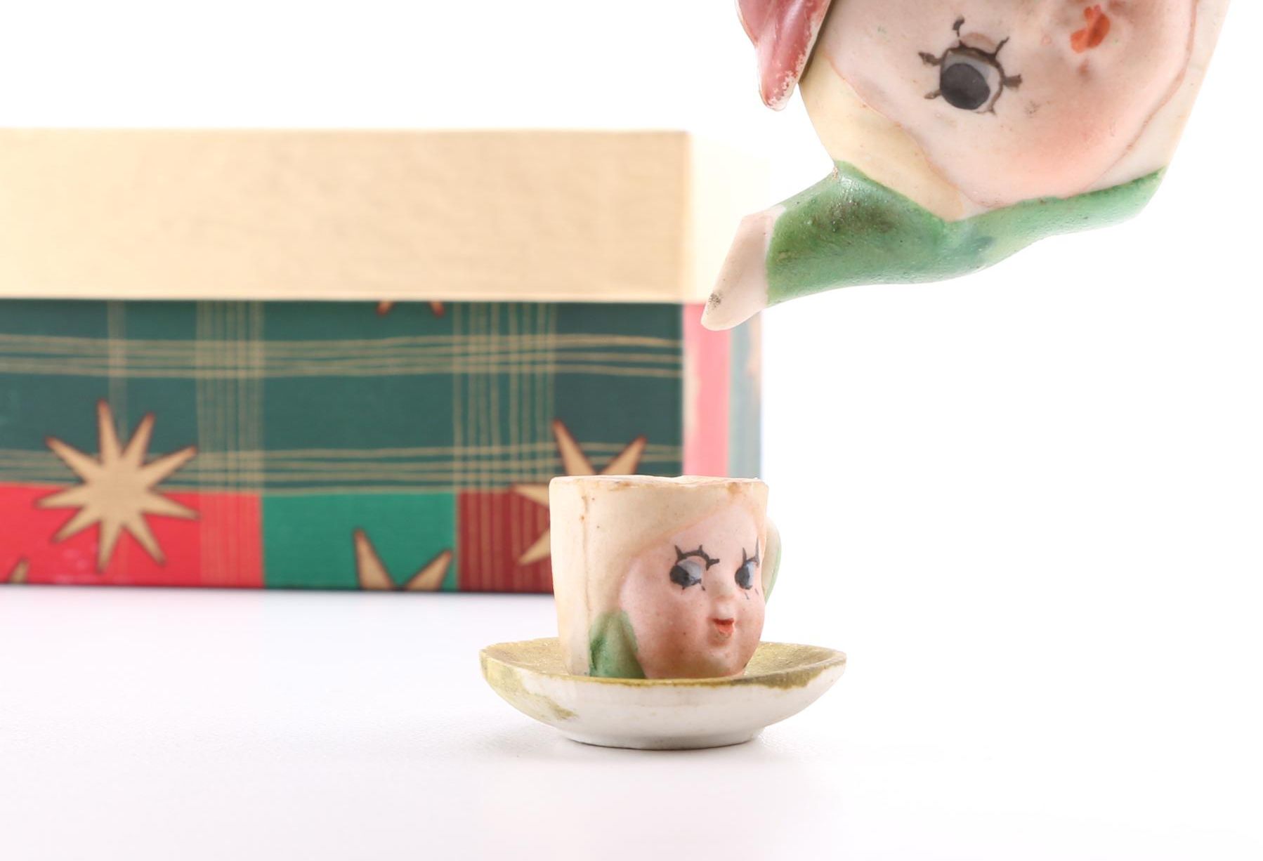 Hand Painted Ceramic Figural Tea Set