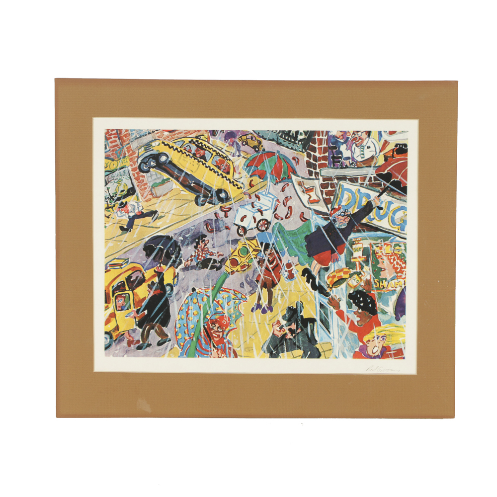 Red Grooms Offset Lithograph on Paper "Blewy"