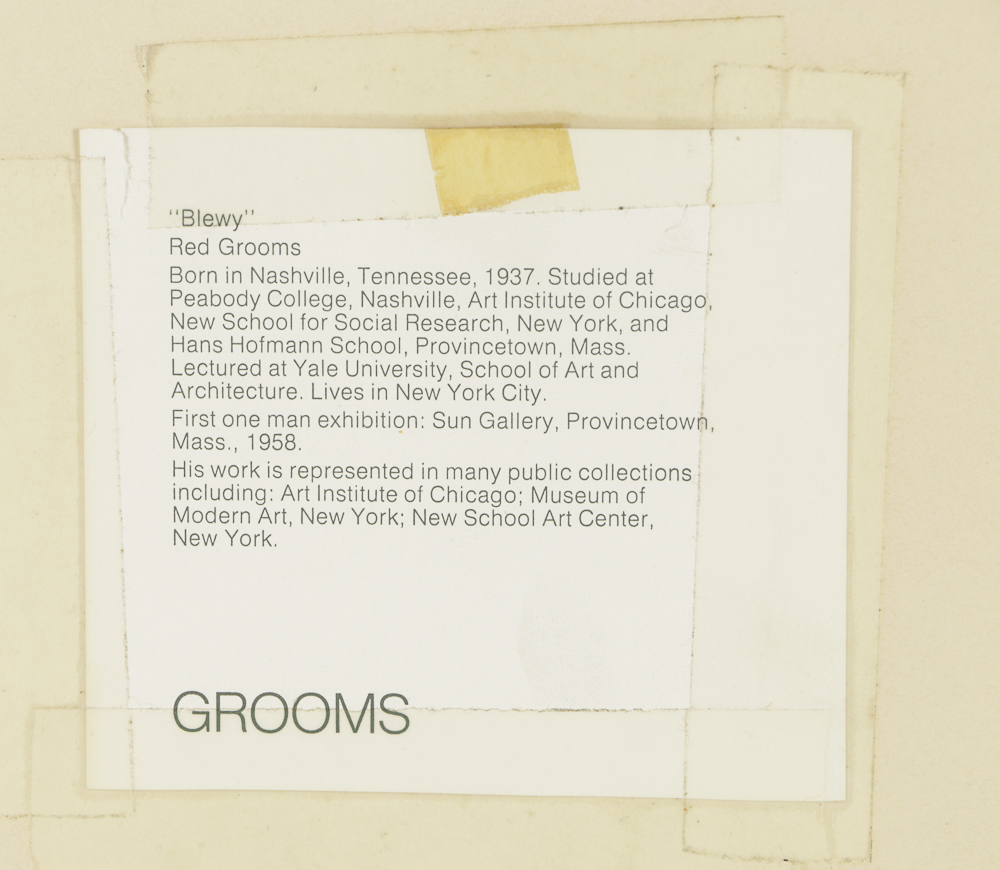 Red Grooms Offset Lithograph on Paper "Blewy"