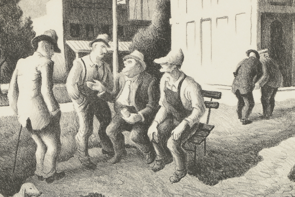 Thomas Hart Benton Limited Edition Lithograph on Paper "County Politics" 1973