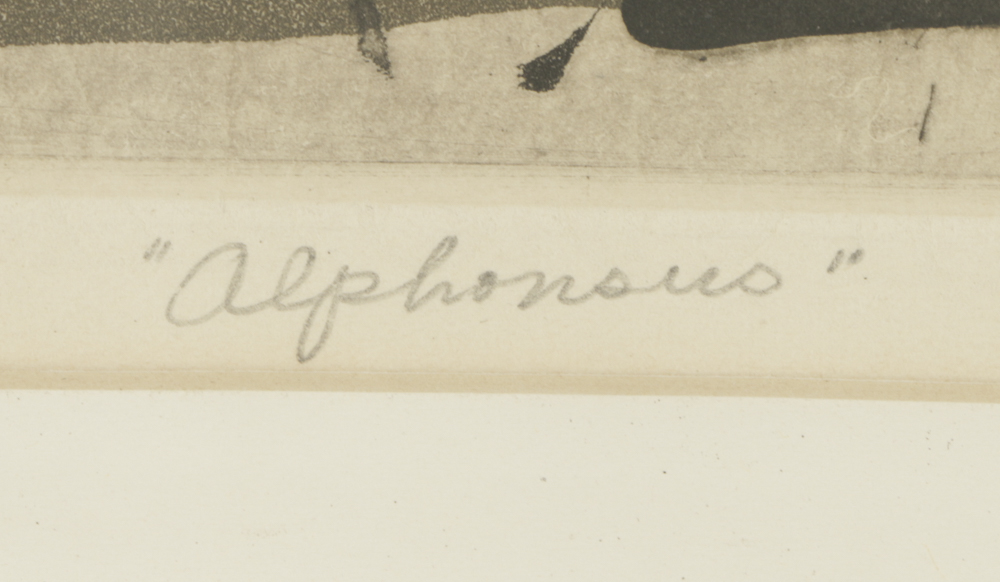 John Ihle Limited Edition Aquatint Etching on Paper "Alphonsus"