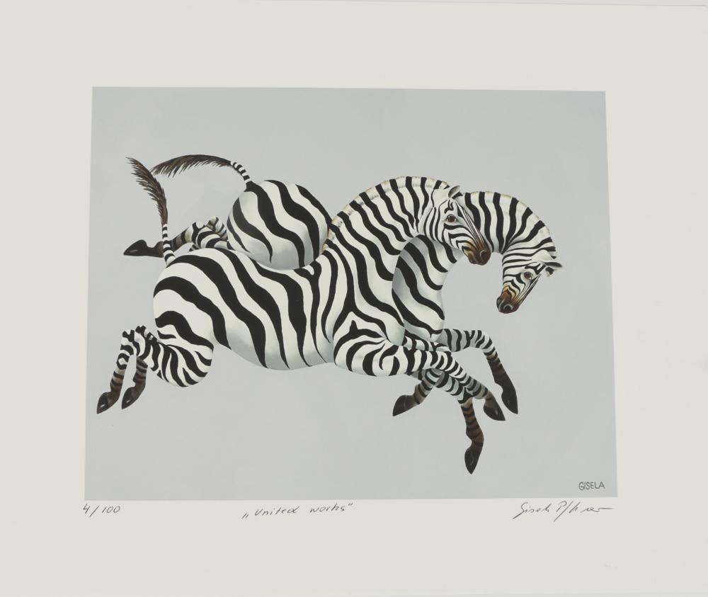 Pair of Signed Giclees on Paper "United Works" by Gisela Pferdekamper