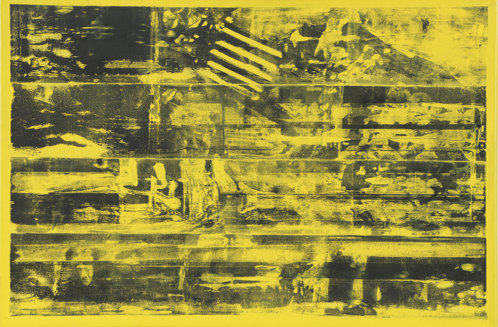 Chris Dorland Acrylic Painting on Canvas "Untitled (Yellow 3)"