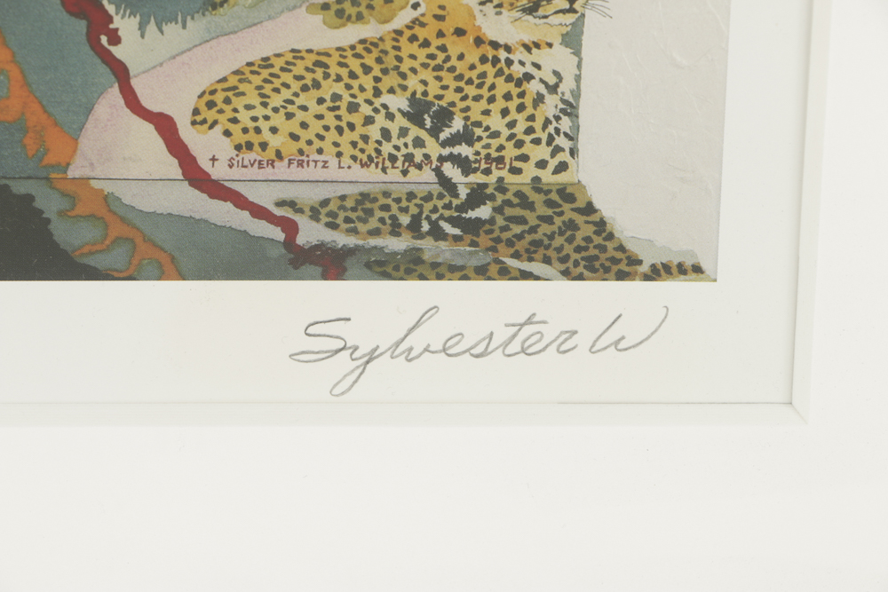 Silvester Fritz Williams Offset Lithograph on Paper "Black Cat"