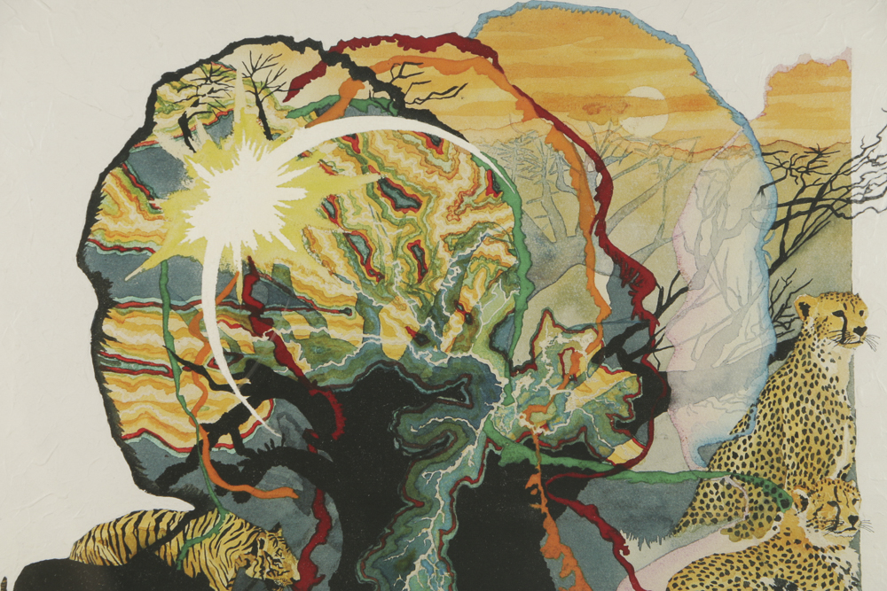 Silvester Fritz Williams Offset Lithograph on Paper "Black Cat"