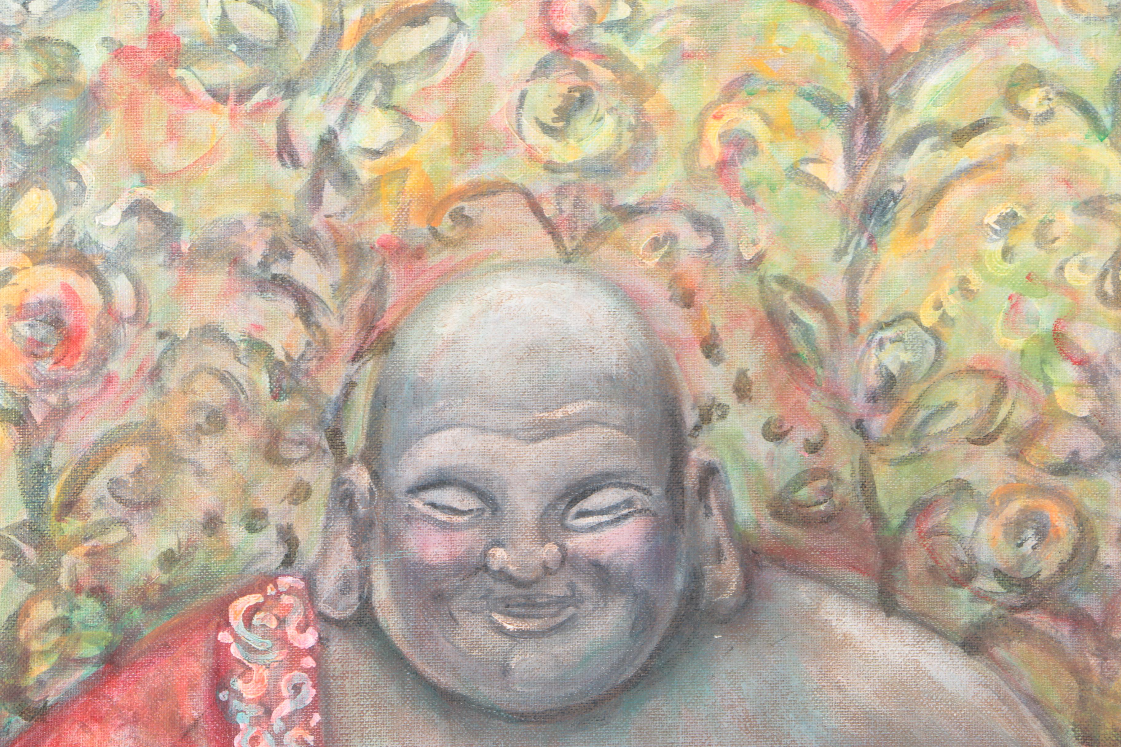 Christine Tracy Von Becker Acrylic on Canvas Board "Chinese Whispers"