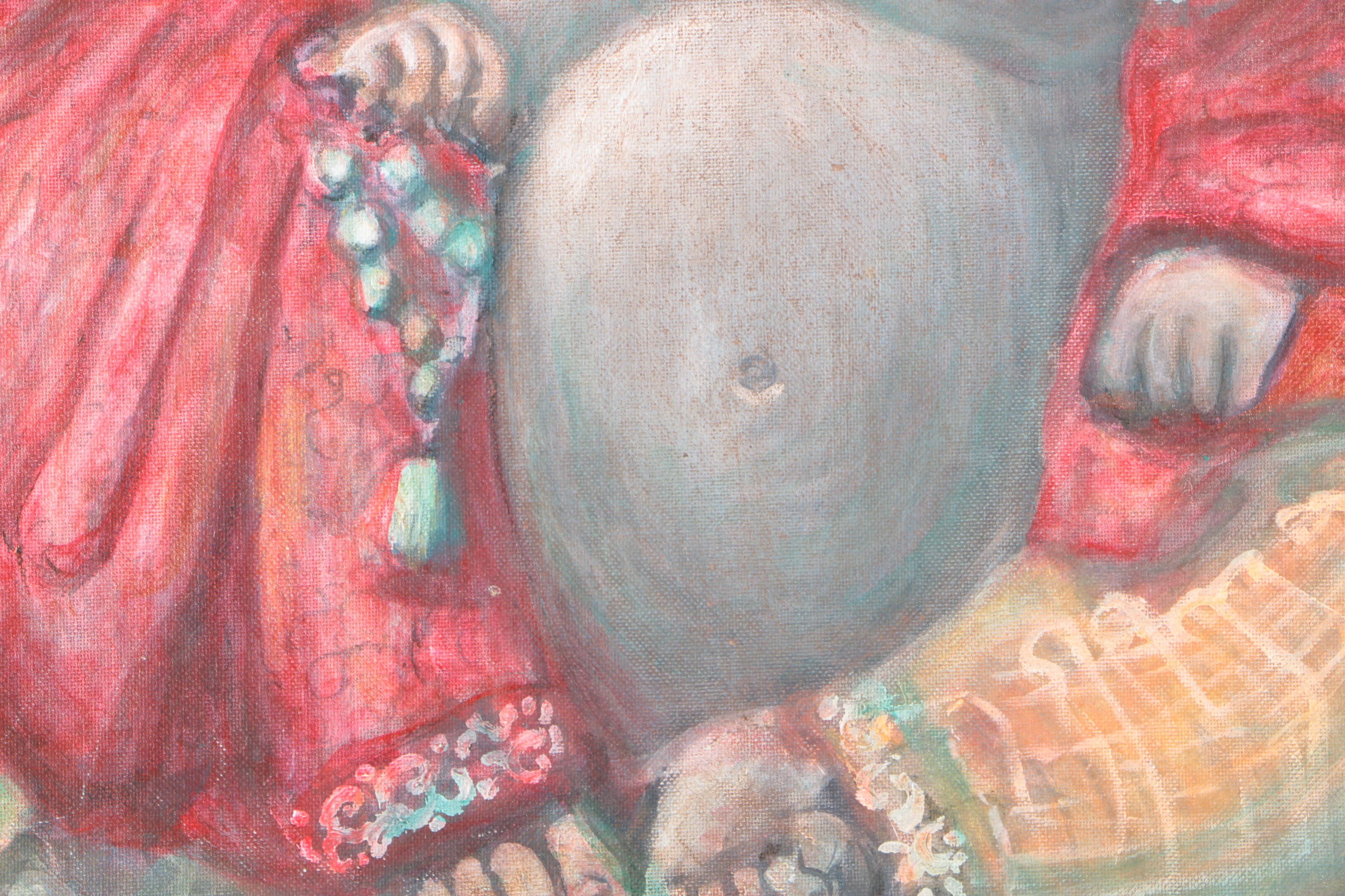 Christine Tracy Von Becker Acrylic on Canvas Board "Chinese Whispers"