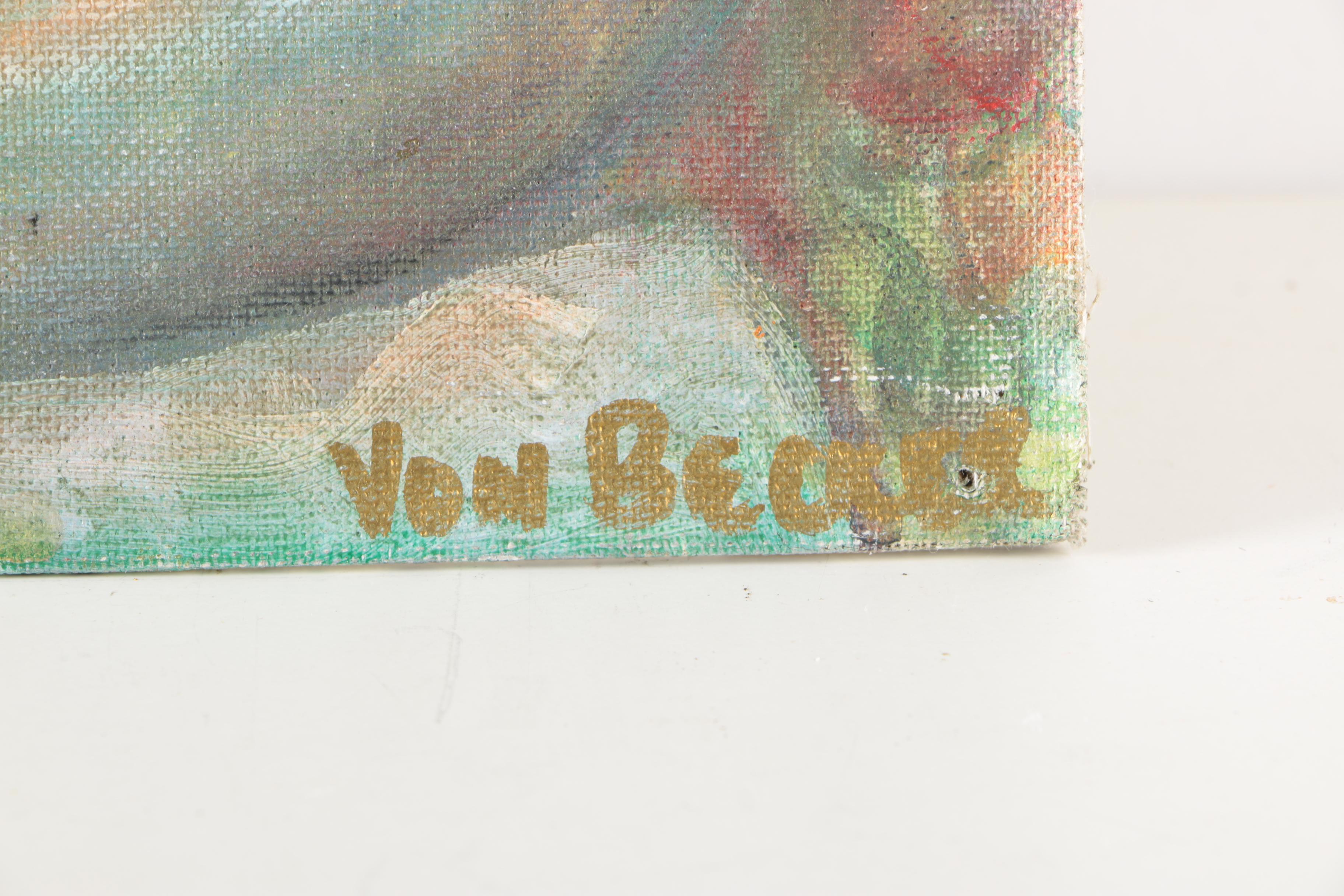 Christine Tracy Von Becker Acrylic on Canvas Board "Chinese Whispers"