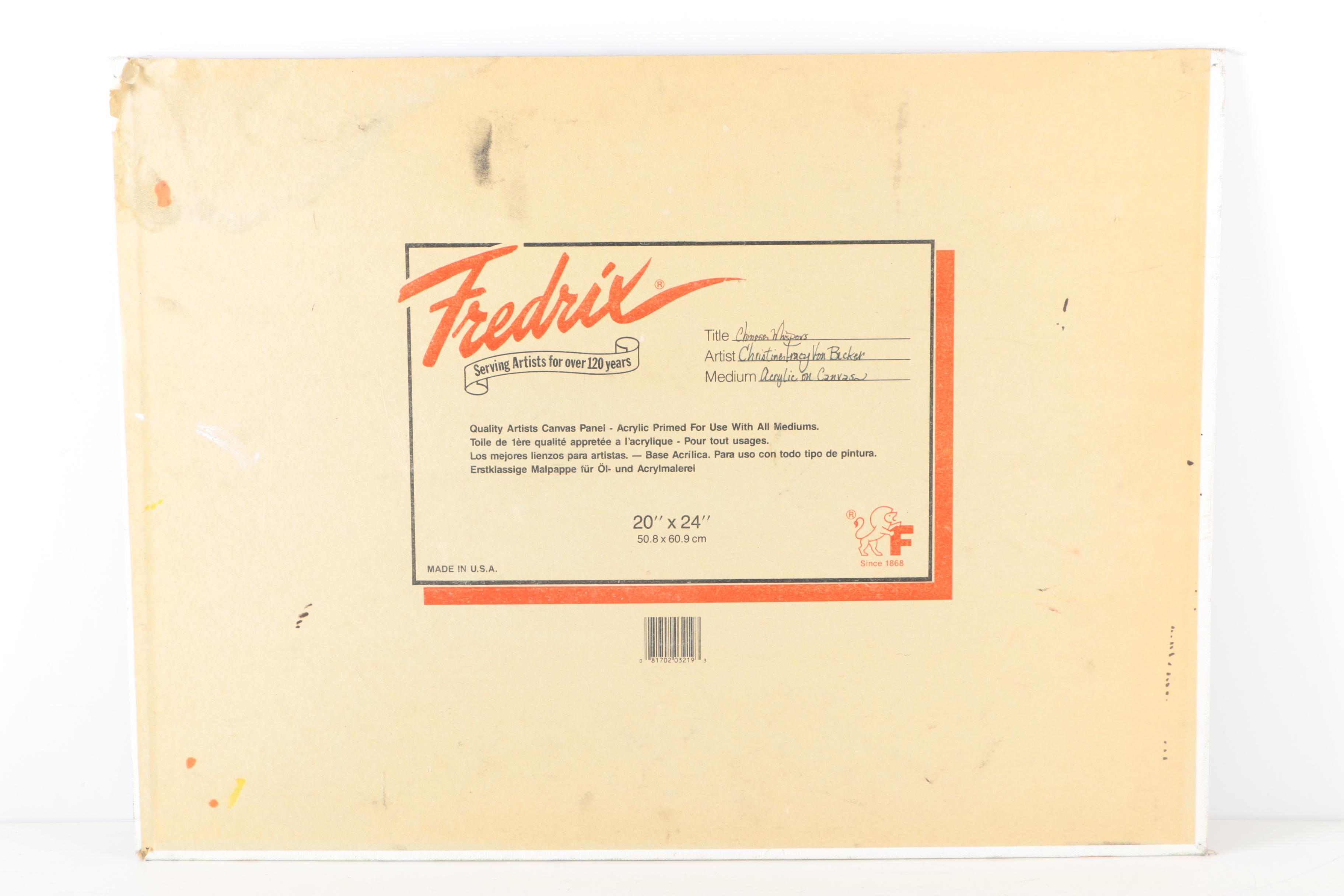 Christine Tracy Von Becker Acrylic on Canvas Board "Chinese Whispers"