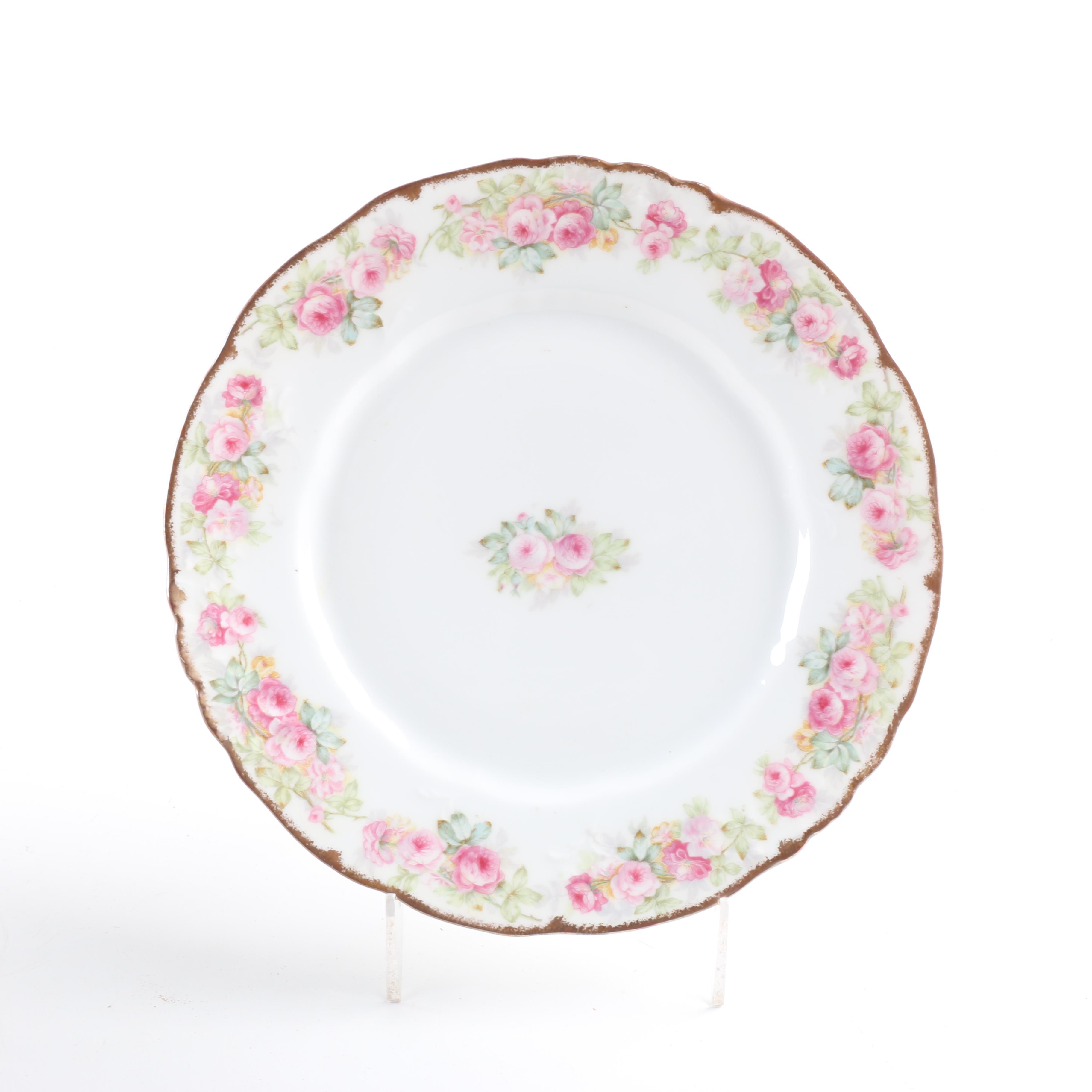 Elite Limoges Porcelain Luncheon Plates